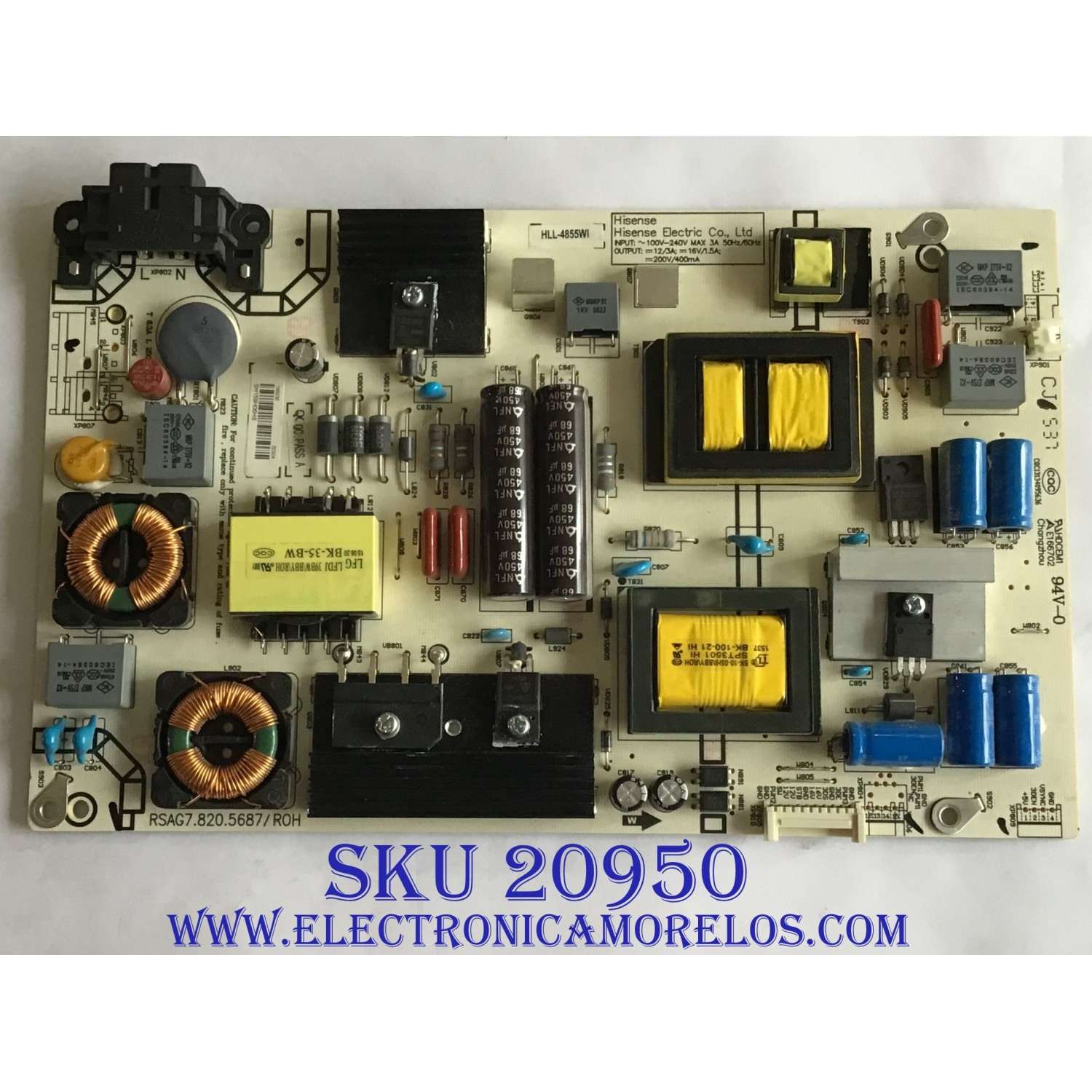 FUENTE DE PODER INSIGNIA / 189230 / RSAG7.820.5687/ROH / HLL-4855WI / PANEL HD500DF-B54(020)\S21\BBY\GM\ROH / MODELO NS-50D421NA16 