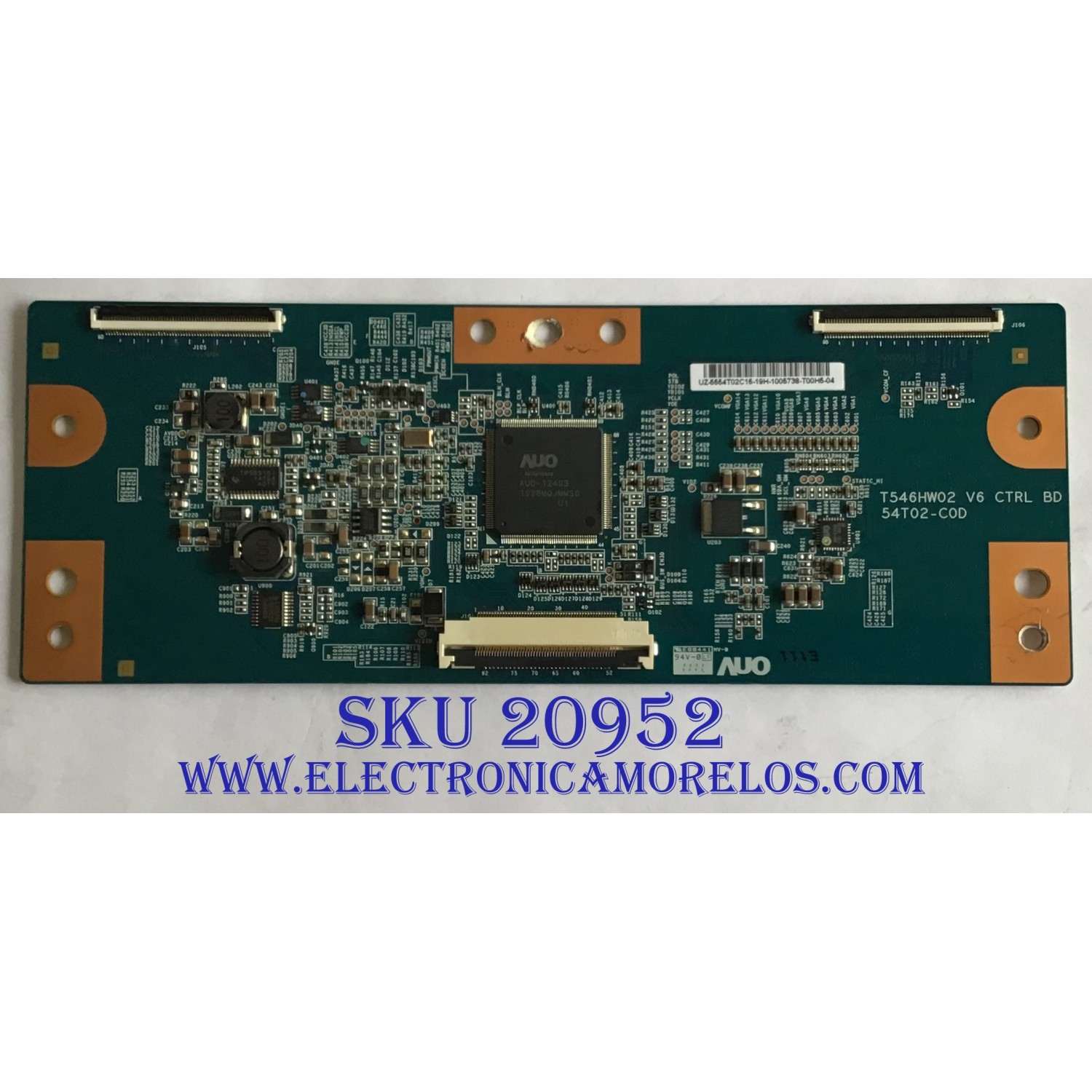 T-CON SAMSUNG / 55.54T02.C15 / T546HW02 / 54T02-C0D / PANEL T546HW02 V.7 / MODELOS UN55D6003SFXZA AN02 / UN55D6005SFXZA