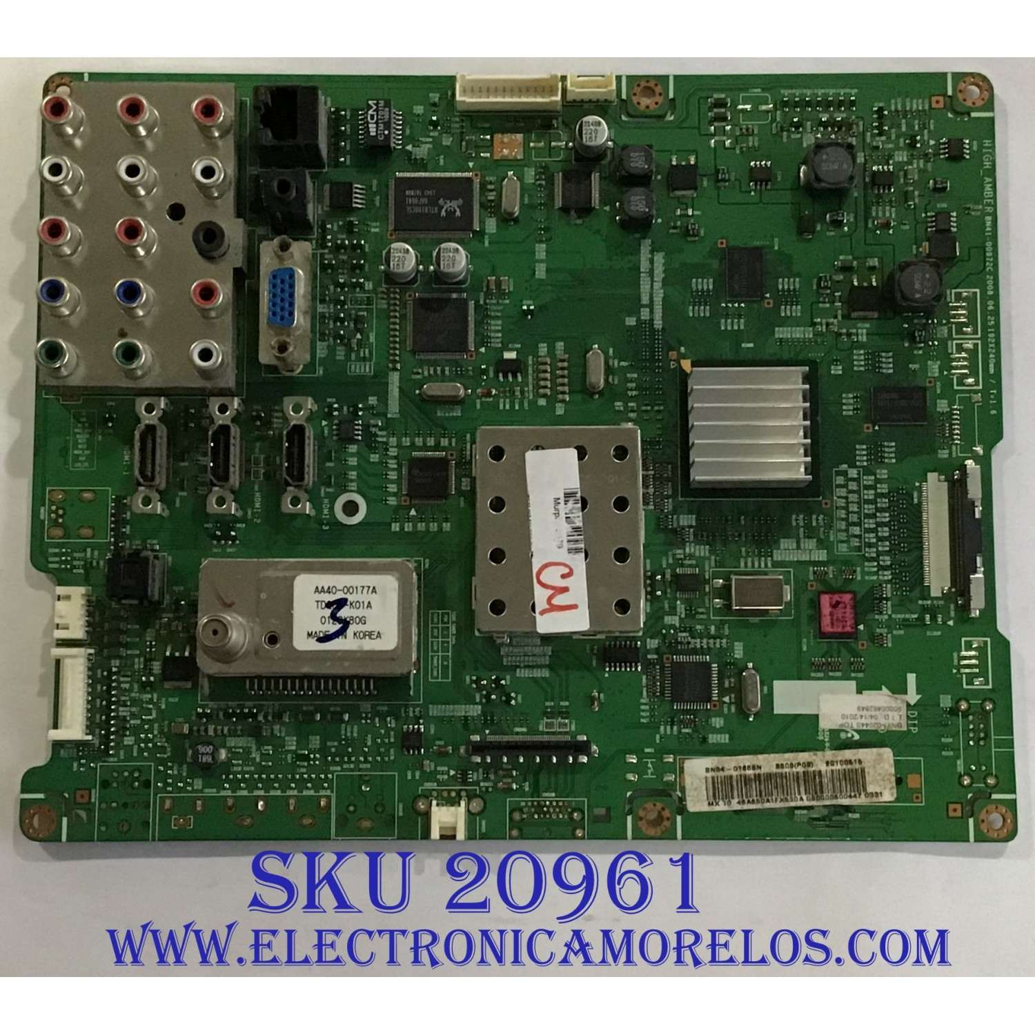 MAIN SAMSUNG / BN94-01666N / BN41-00972C / BN97-02044S / PANEL LTF460HC01 / MODELO LN46A650A1FXZA