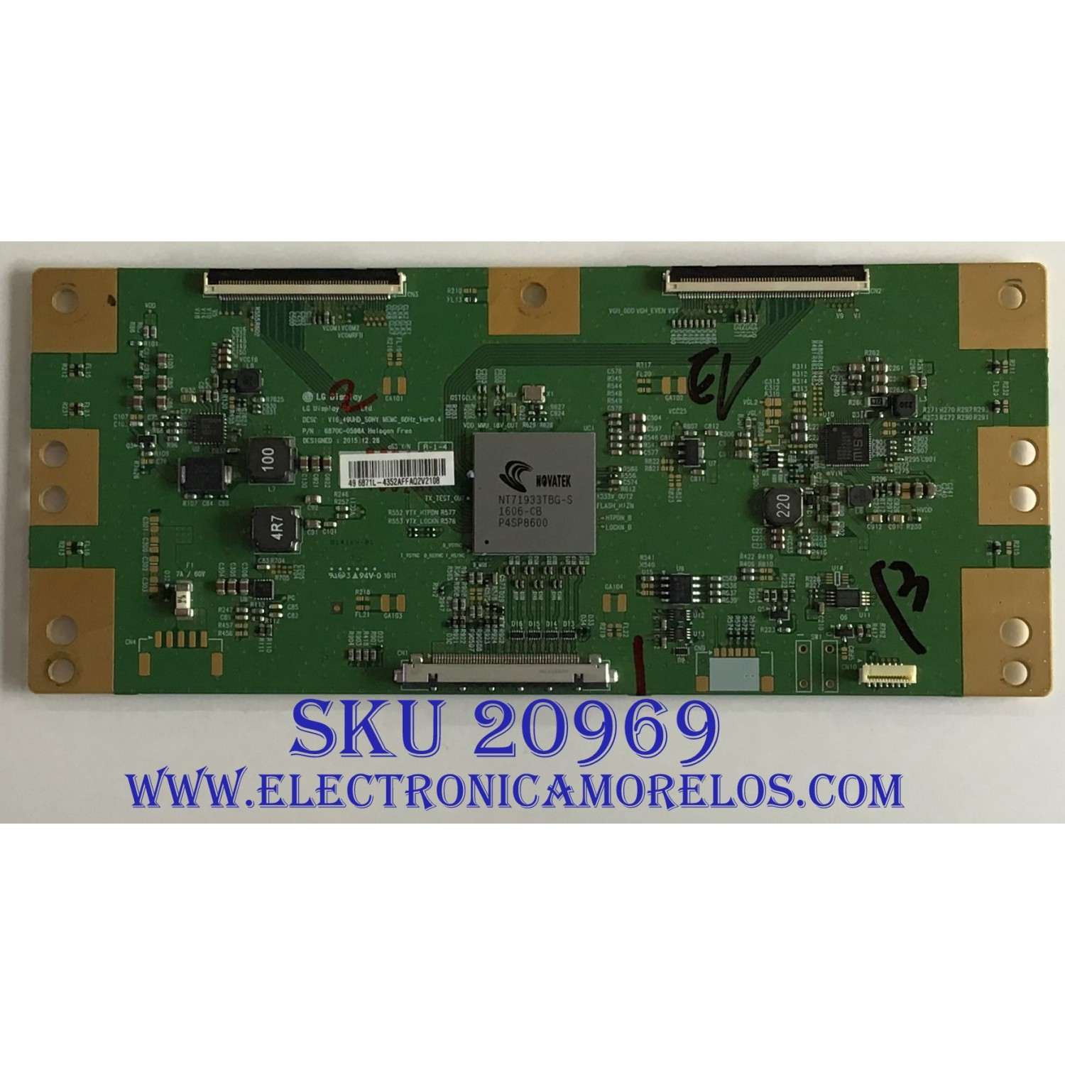 T-CON SONY / 6871L-4352A / 6870C-0598A / 4352A / PANEL V490QWME04 / MODELO XBR-49X800D