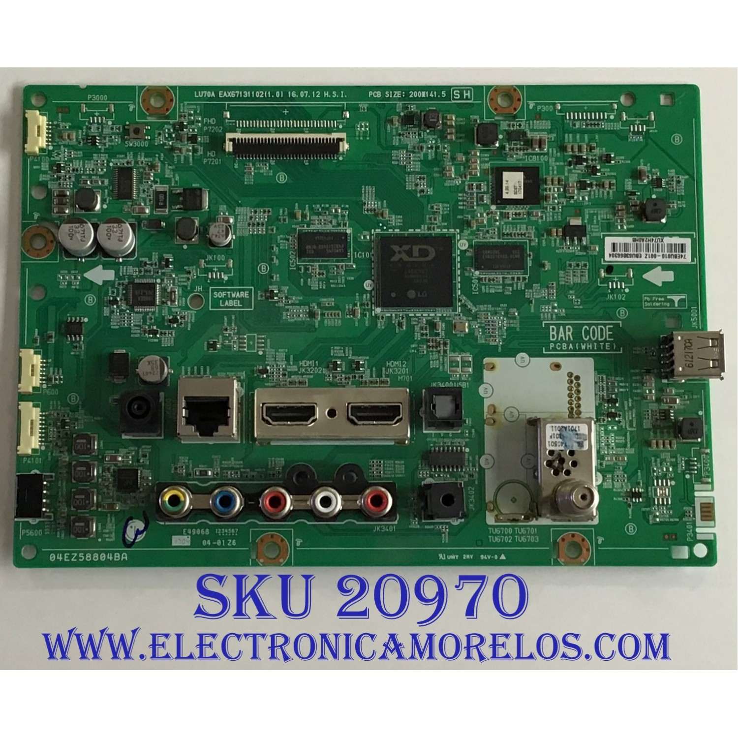 MAIN LG / EBU63866304 / EAX67131102 (1.0) / PANEL V236BJ1-LE2 B REV.C8 / MODELO 24LJ4840-WU.BUSQLPM