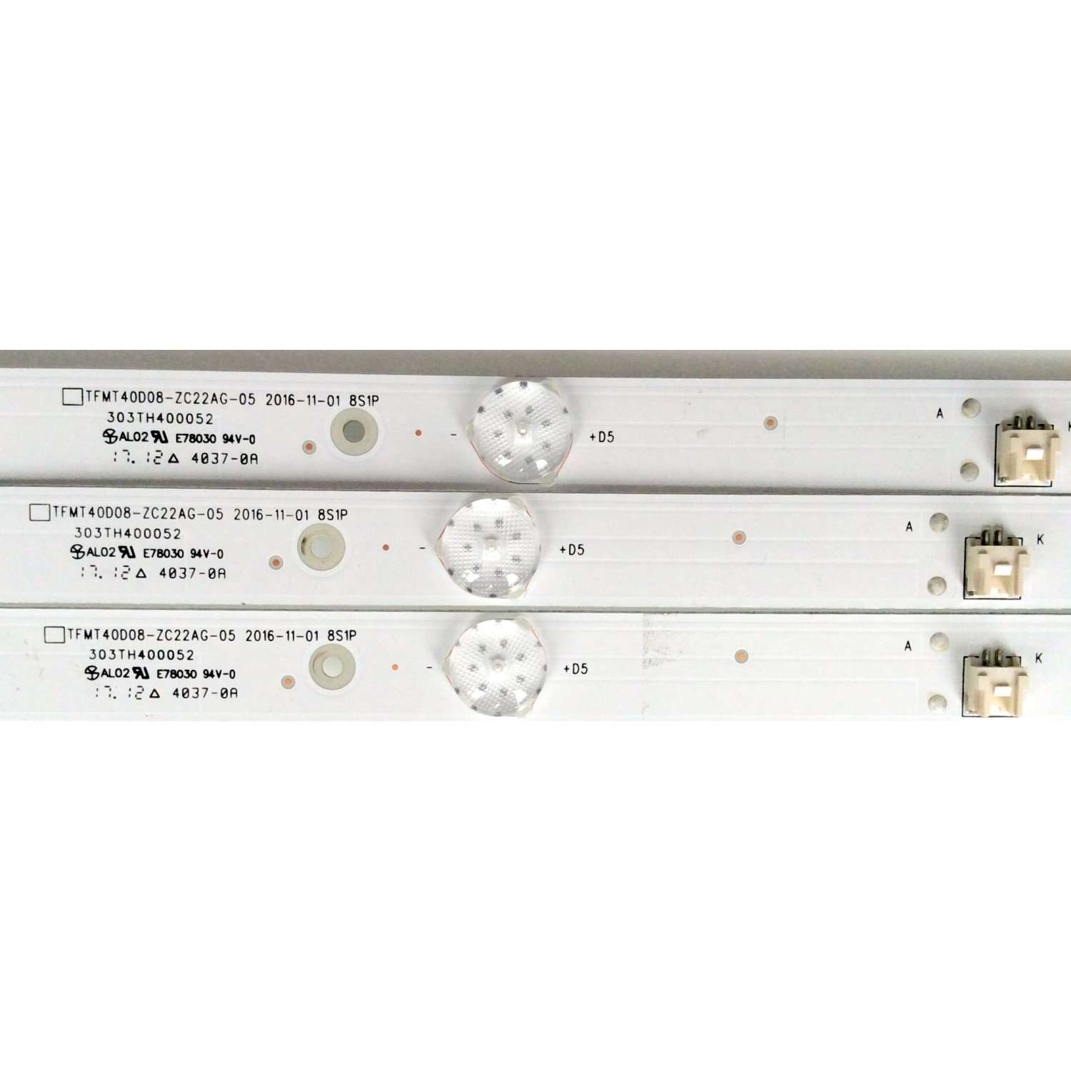 KIT DE LED PARA TV (3 PIEZAS)  / ELEMENT TFMT40D08-ZC22AG-05 / 303TH40052 / TFMT40D08-ZC22AG-05 2016-11-01 8S1P / 910-400-1051 / TH400M24 / 170326A/48348 / MODELO ELST4017 D7F3M - Imagen 3