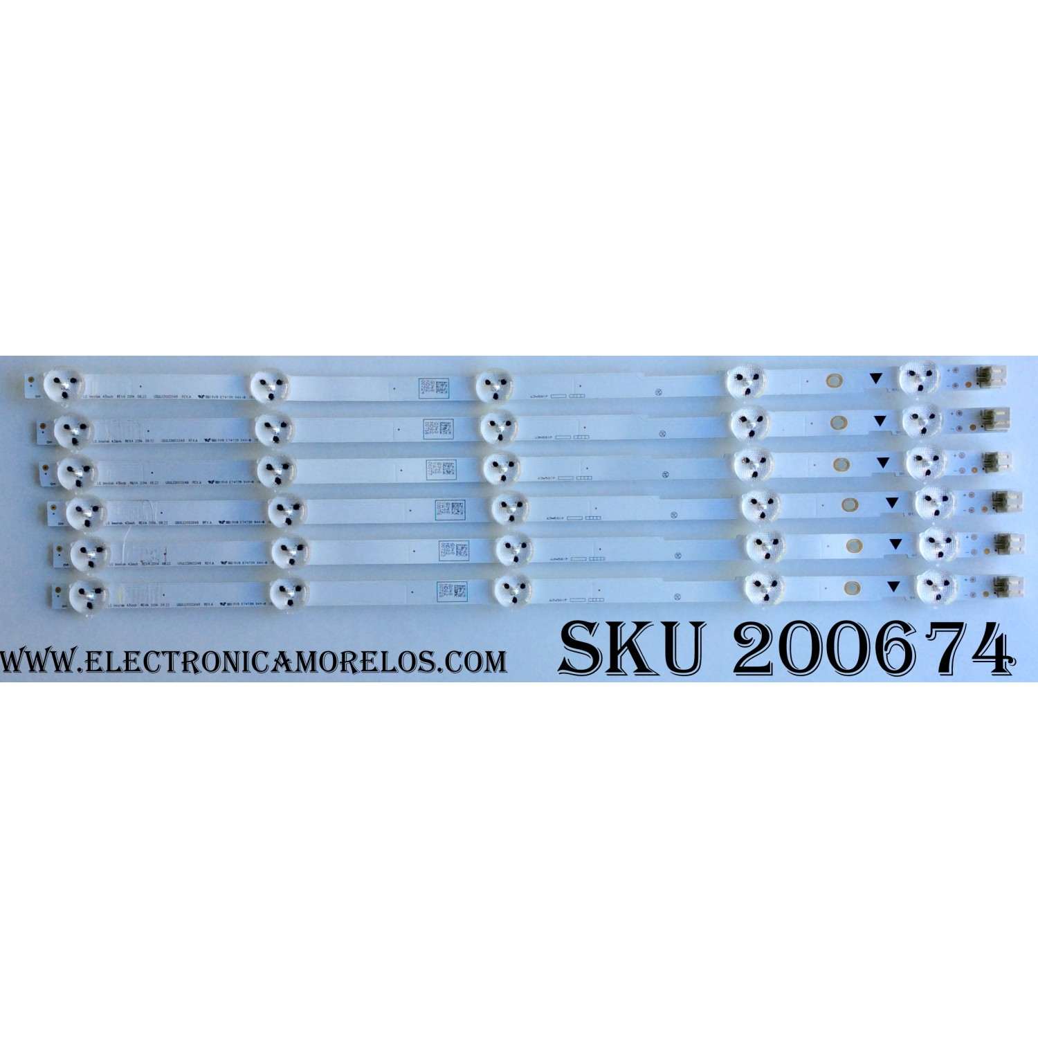 KIT DE LED PARA TV (6 PIEZAS) / MAGNAVOX UDULED0GS048 REV.A / 43W5S1P / MODELOS 43ME345V/F7 DS1 / 43MV314X/F7 DS1 / SANYO FW43D25F DS1 / PANEL LC430DUY(SH)(A1)	