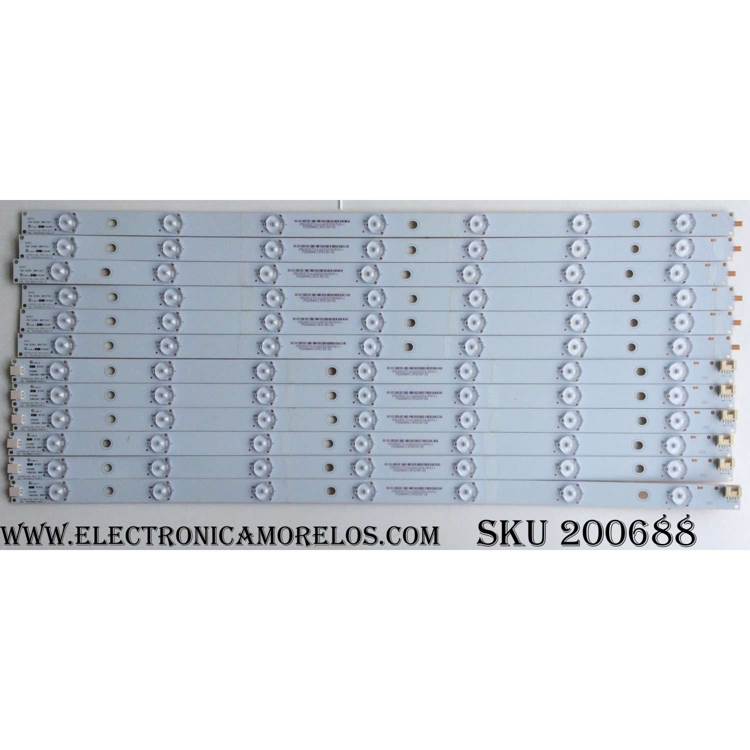 KIT DE LED PARA TV (12 PIEZAS) / VIZIO / 140923-WS-550-014-DVT-R / 140923-WS-550-014-DVT-L / MBL-55038D614WS0-L / PANEL´S T550HVN08.5 / T550HVN08.4 / MODELOS E55-C1 / E55-C2 / D55-D2 