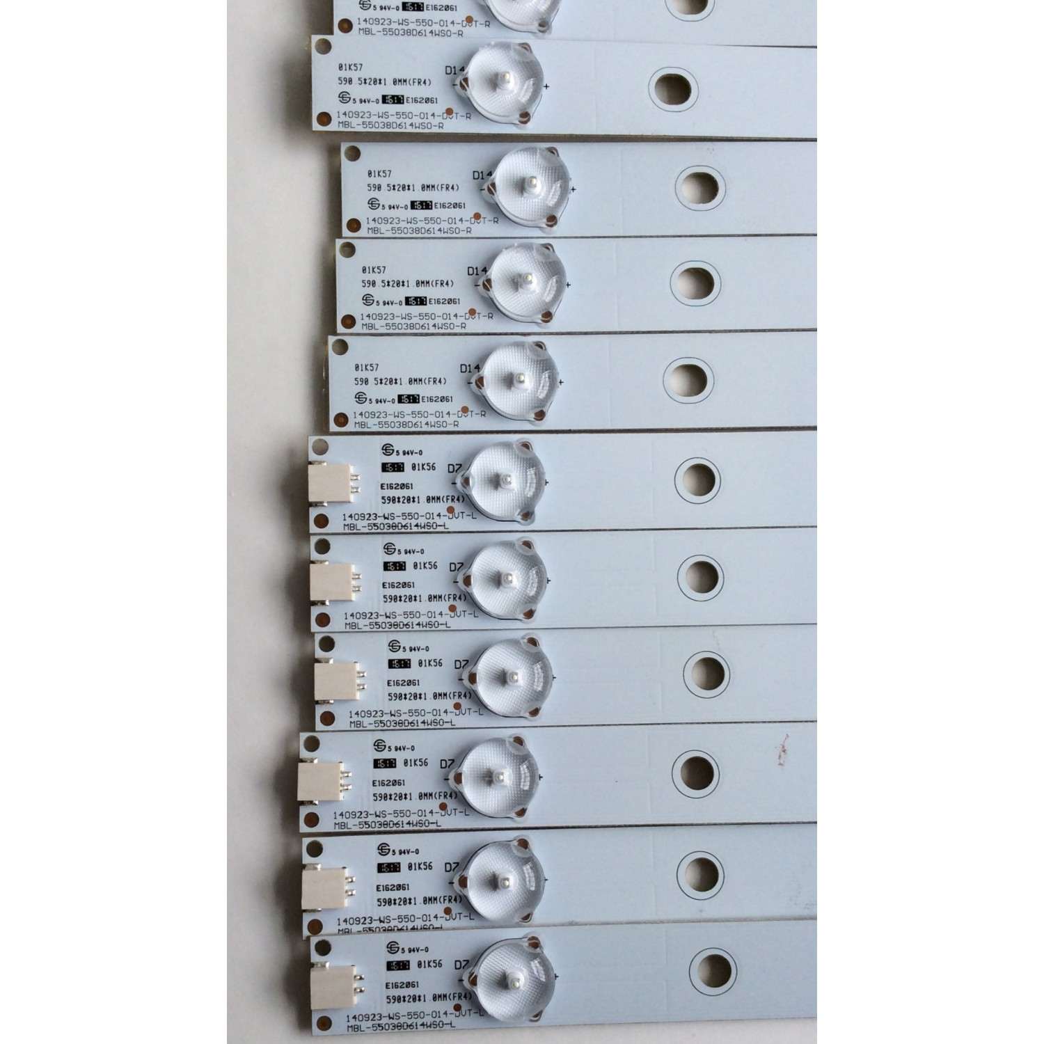KIT DE LED PARA TV (12 PIEZAS) / VIZIO / 140923-WS-550-014-DVT-R / 140923-WS-550-014-DVT-L / MBL-55038D614WS0-L / PANEL´S T550HVN08.5 / T550HVN08.4 / MODELOS E55-C1 / E55-C2 / D55-D2  - Imagen 2