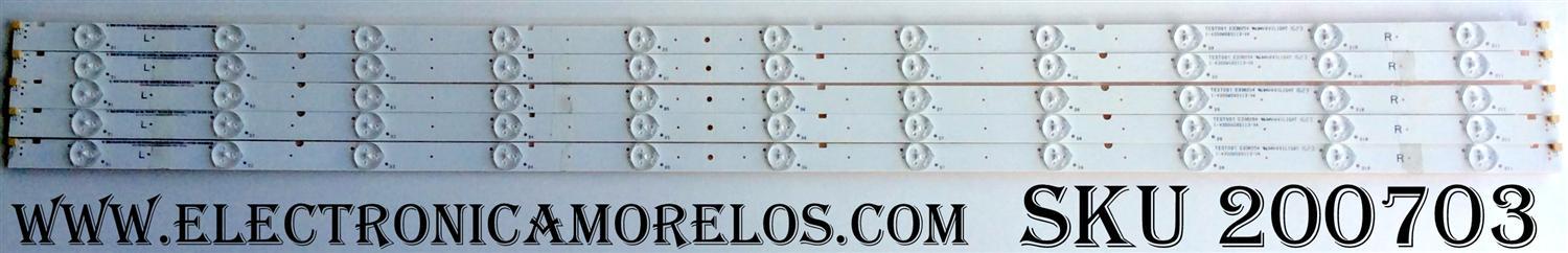 KIT DE LED'S PARA TV VIZIO (5 PIEZAS) / N31AFF3FW4 / 5638022045 TEST001 / E330254 / 94V-0VILIGHT / I-4300WS80113-V4 / MODELO E43U-D2