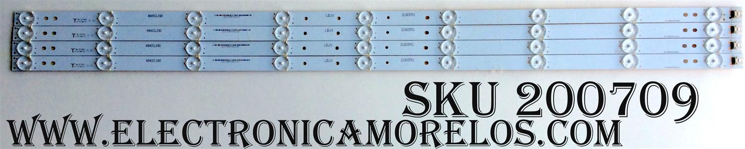 KIT DE LED`S PARA TV (4 PIEZAS) / WESTINGHOSE A-CNBW40D598 / L2LV1-3050FF14H / 21003701 / 4640CL090 / PANEL´S LSC400HN02-G02 / LSC400HN02-G01 / MODELOS ELEFT406 J6G5M / K6G5M / D6G5M / E6G5M / ELEFW408 G5G5M / PLE-4004FHD / WD40FX1170 TW-02101-S040V