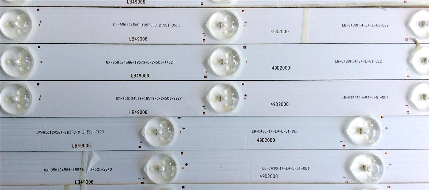 KIT DE LED PARA TV (10 PIEZAS) / HITACHI LB49006 / 49D2000 / KHP2O0650B / LB-C490F14-E4-L-G1-DL1 / LB-C490F14-E4-L-G1-DL2 / PANEL C490F14-E6-L / MODELOS LE49A509 / LE49A6R9 - Imagen 3