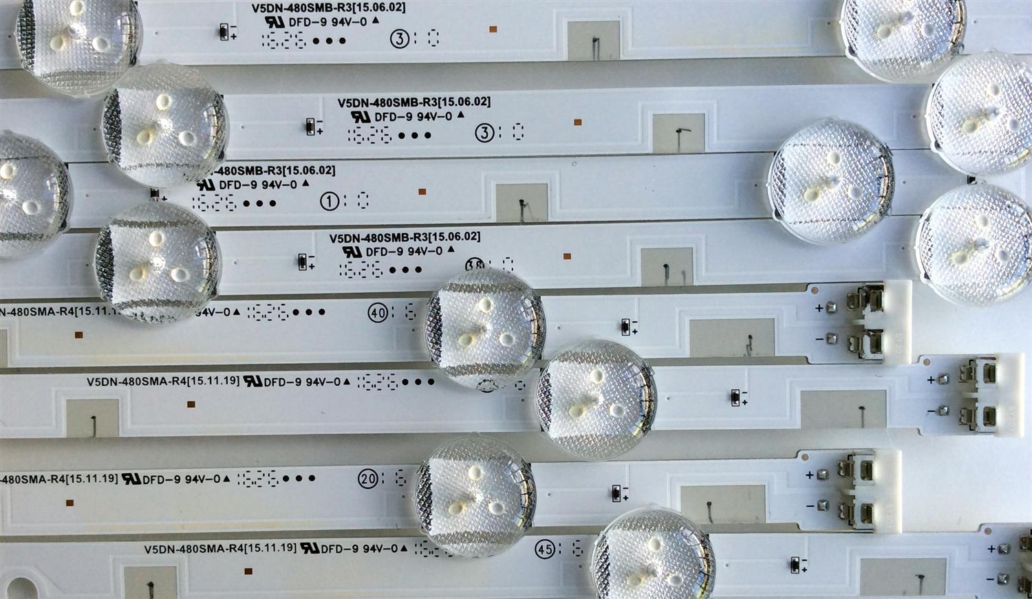KIT DE LEDS PARA TV SAMSUNG ORIGINAL 8 PIEZAS / NUMERO DE PARTE 37296A / 37297A / LM41-00120P / LM41-00120Q / V5DN-480SMB-R3 / V5DN-480SMA-R4 / 2015 SVS48 FCOM FHD DOE A / 2015 SVS48 FCOM FHD DOE A / LM41-00150A / LM41-00149A / MODELOS UN48J62 / UN48J50 - Imagen 4