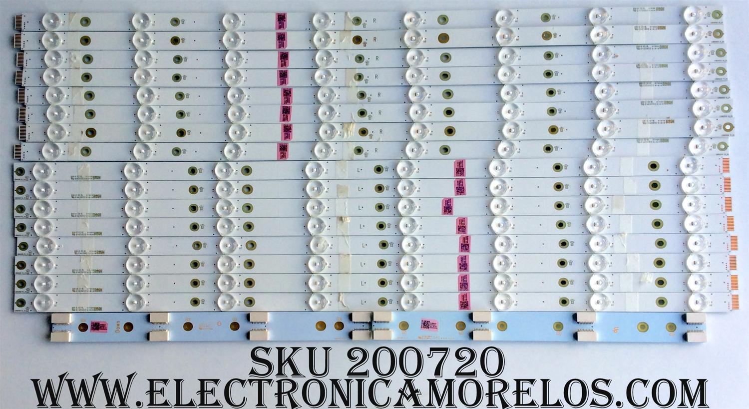 KIT DE LED PARA TV (16 PIEZAS) / VIZIO / 210BZ08DL / 210BZ08DR / LB55055 V0_02/ PANEL T500QVN03.0 / MODELOS M50-D1 LTMWUXAS / M50-D1 LTMWUXDS 