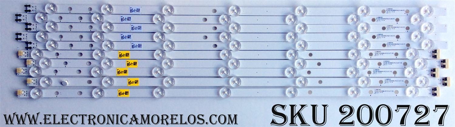 KIT DE LED´S PARA TV (10 PIEZAS) / SAMSUNG BN96-28772A/28773A / 2013SVS55 / LM41-00001P / D3GE-550SMA-R1 / D3GE-550SMB-R0 / SUSTITUTAS BN96-39055A / BN96-30056A / PANEL ´S CY-DF550CSLV1H / CY-DF550CSLV4H / CY-DJ055CSLVZH / CY-DJ055BGLV1H / LH55EDCPLBC/CI