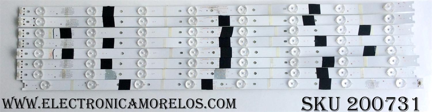 KIT DE LED PARA TV / HITACHI HK65D08A-ZC21AG-04 (8 PZAS.) / 303HK650039 / 120-125/3.0-3.1 / 2301065F700190 / HK650M13 / MODELO 65L6	