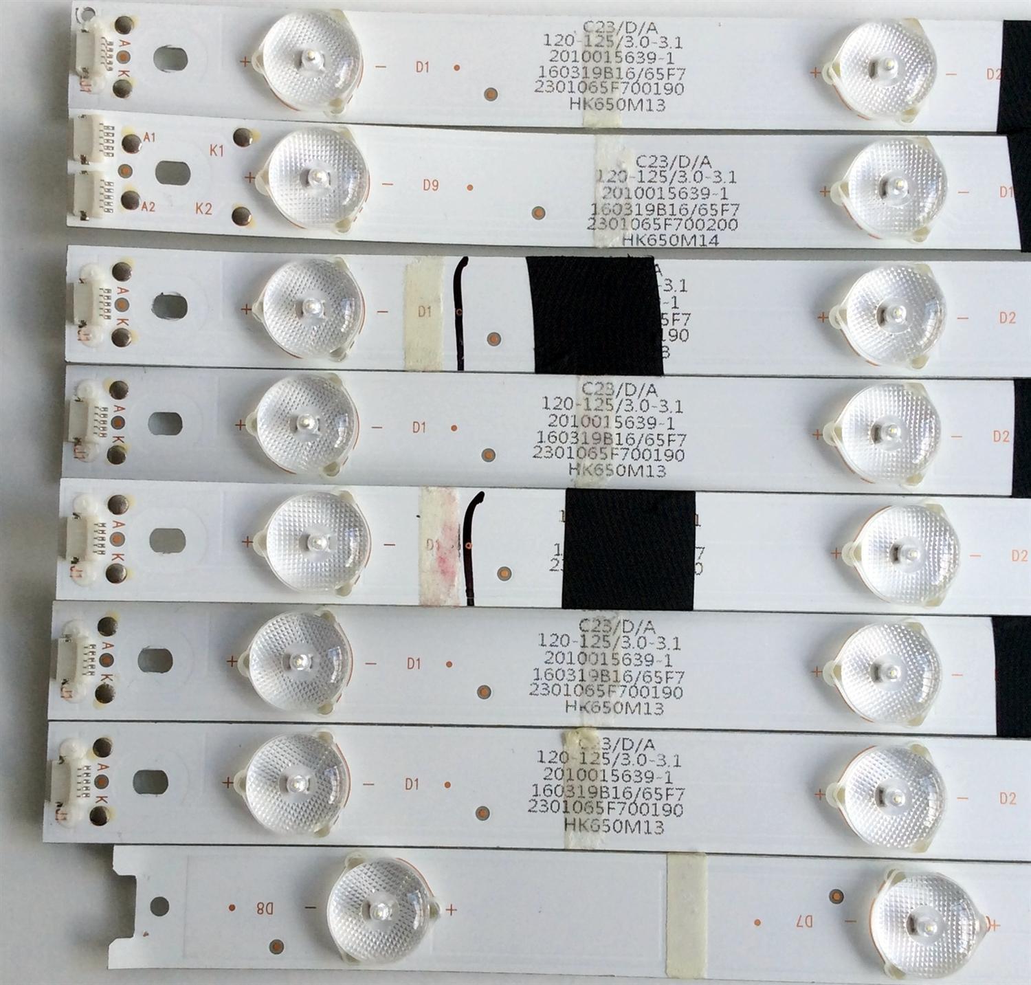 KIT DE LED PARA TV / HITACHI HK65D08A-ZC21AG-04 (8 PZAS.) / 303HK650039 / 120-125/3.0-3.1 / 2301065F700190 / HK650M13 / MODELO 65L6	 - Imagen 3