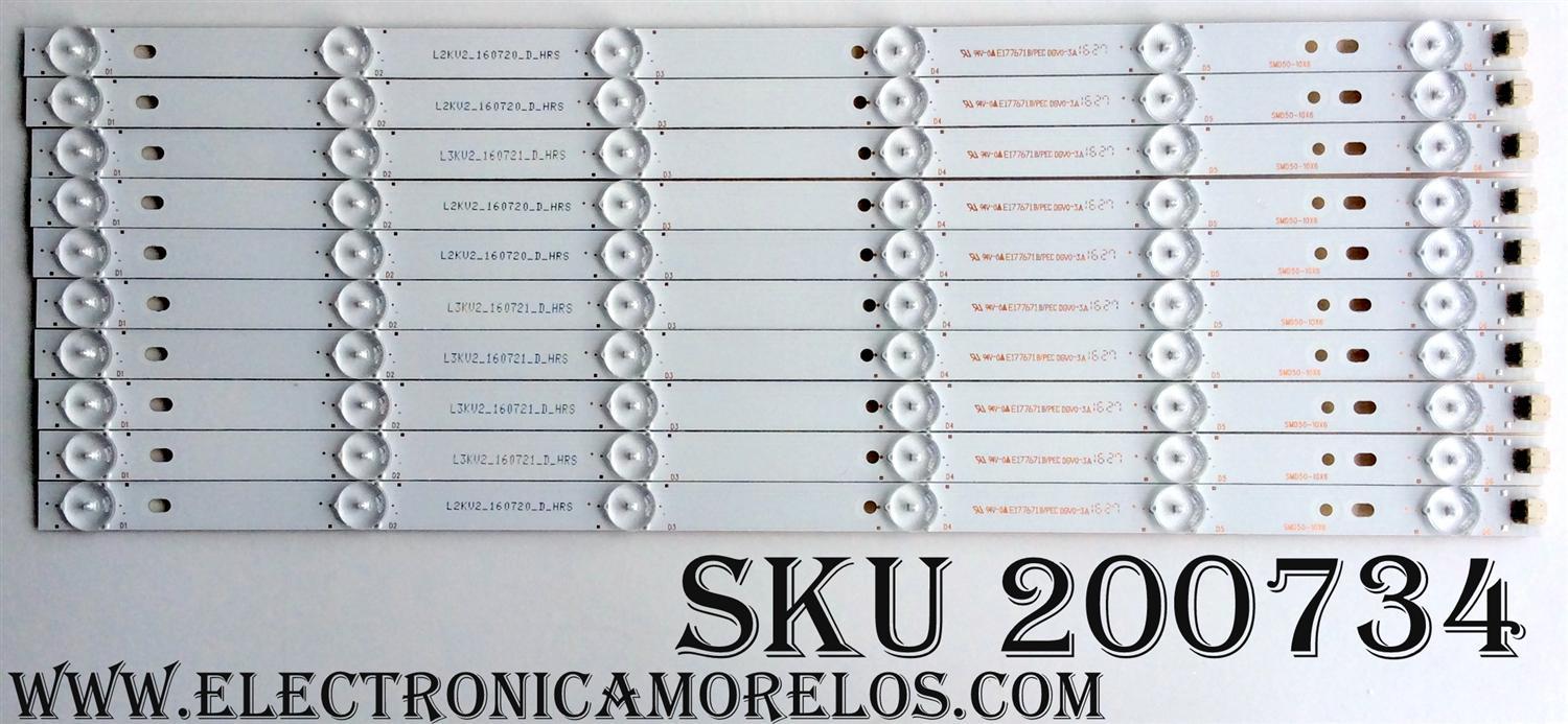 KIT DE LED PARA TV / PROSCAN L2KV2_160720_D_HRS / E177671B/PEC DGV0-3A / SMD-10X6 / MODELO PLDED5069 / PANEL V500HJ1-PEB REV.C7	