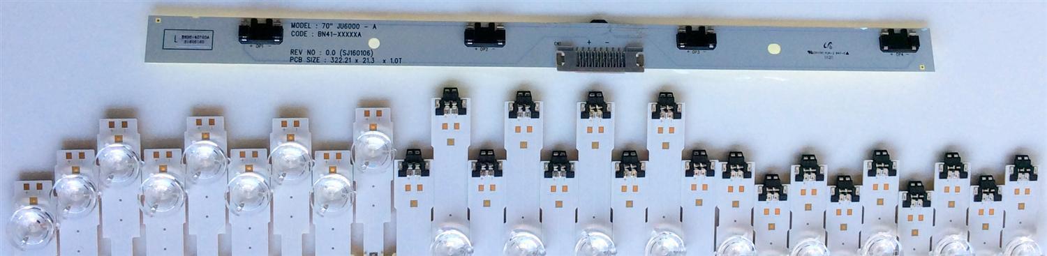 KIT DE LED PARA TV  SAMSUNG BN96-40275A / BN96-40276A / BN96-40277A / 40275A  / S_KU6K_70_FL30_M5_REV1.1_160412_LM41-00332A / S_KU6K_70_FL30_R5_REV1.1_160412_LM41-00333A / MODELO UN70KU6300FXZA EA01 / UN70KU630DFXZA / PANEL CY-GK070HGSV1H-HW24	 - Imagen 2