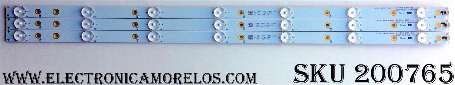 KIT DE LED PARA TV / VIZIO GJ-2K16 D2P5-315 / D307-V1.0 / PFLG4RS3F700 / 210BZ07D043535C11D / MODELO D32hnx-E1 LTTUVMCS / PANEL TPT315B5-WX226.K REV.S4944M	
