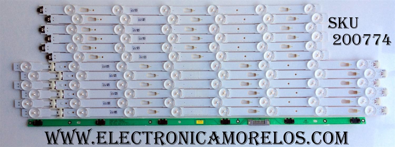 KIT DE LED`S PARA TV (12 PIEZAS) / SAMSUNG BN96-34797A / BN96-34798A / LM41-00135A / PANEL CY-WJ055HGLV4H / CY-GJ055HGLV7H / CY-GJ055HGEV4H / CY-GJ055HGLV1H / CY-WJ055HGLVAH / CY-WJ055HGLV7H / CY-GJ055HGLVAH / MODELOS UE55JU7500 / UN55JU6700