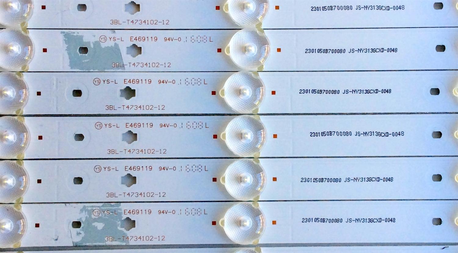 KIT DE LED PARA TV / SCEPTRE 3BL-T4734102-12 (10PZAS.) / 2301050B700080 / JS-NY313GCXD-0048 / MODELO X50 A3NV93CH / PANEL T500HVN07.5	 - Imagen 2