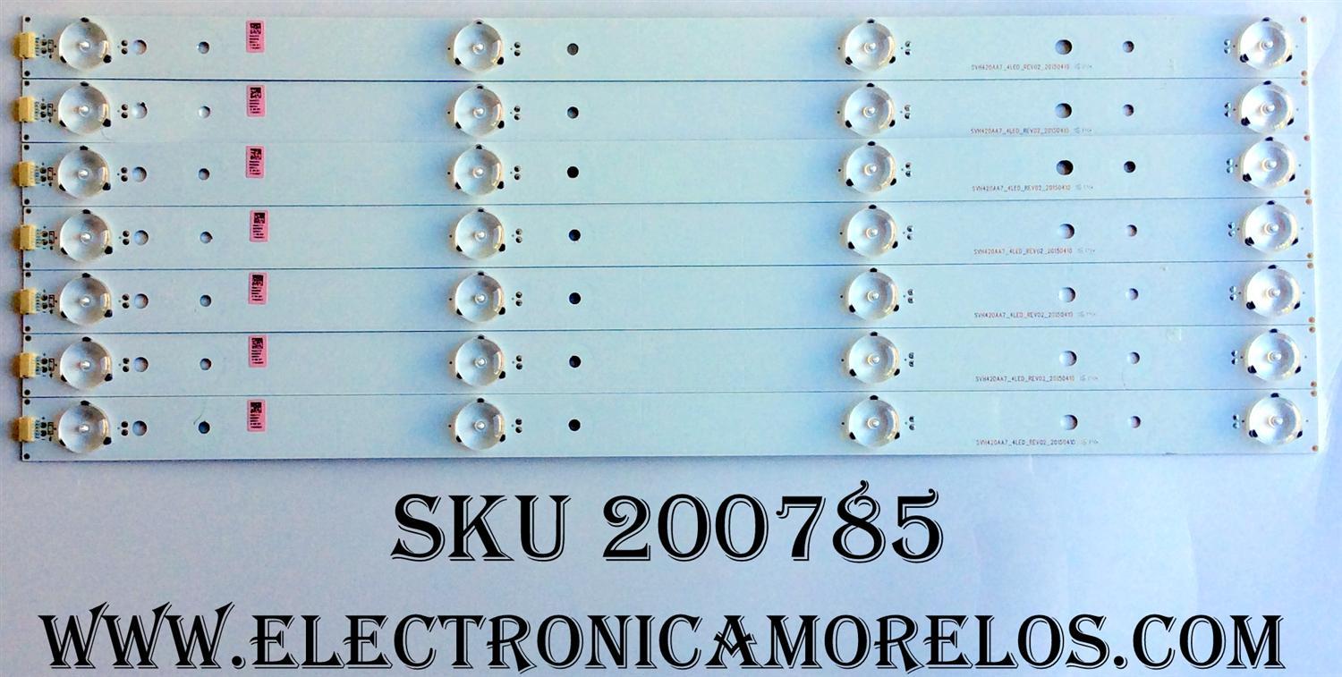 KIT DE LED´S PARA TV (7 PIEZAS) / HISENSE 1162031 / SVH420AA7_4LED_REV02_20150410 / PANEL HD426DU-B51(010)\S0\GM\ROH / MODELO 43H7C
