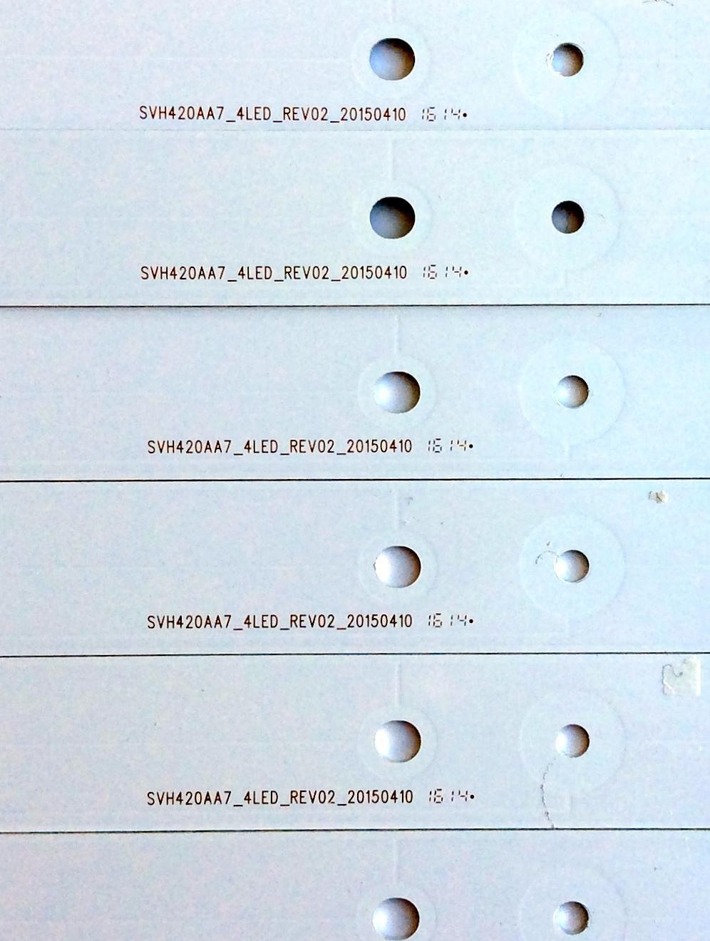 KIT DE LED´S PARA TV (7 PIEZAS) / HISENSE 1162031 / SVH420AA7_4LED_REV02_20150410 / PANEL HD426DU-B51(010)\S0\GM\ROH / MODELO 43H7C - Imagen 2