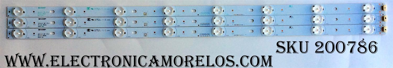 KIT DE LED'S PARA TV RCA ((3 PIEZAS)) / NUMERO DE PARTE F804422WCA041701AB A / F804423WCA033431BB A / PANEL LK315T3HB94 / MODELO LED32B30RQD