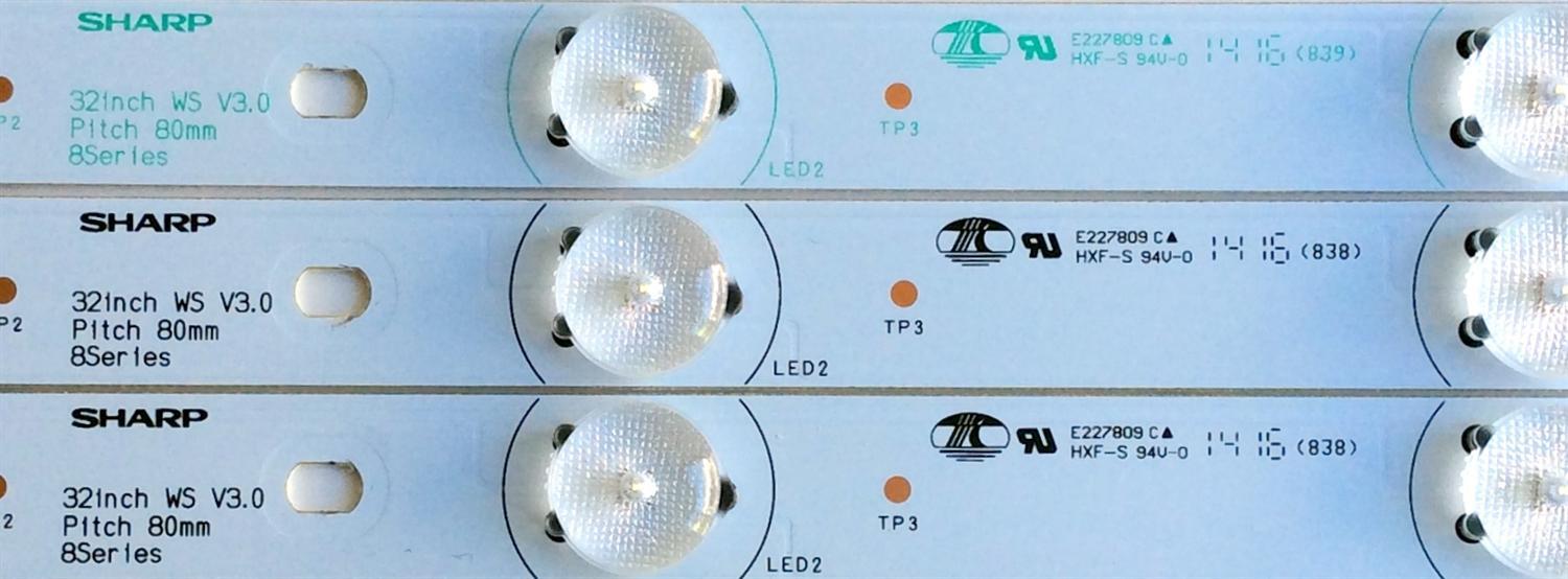 KIT DE LED'S PARA TV RCA ((3 PIEZAS)) / NUMERO DE PARTE F804422WCA041701AB A / F804423WCA033431BB A / PANEL LK315T3HB94 / MODELO LED32B30RQD - Imagen 2