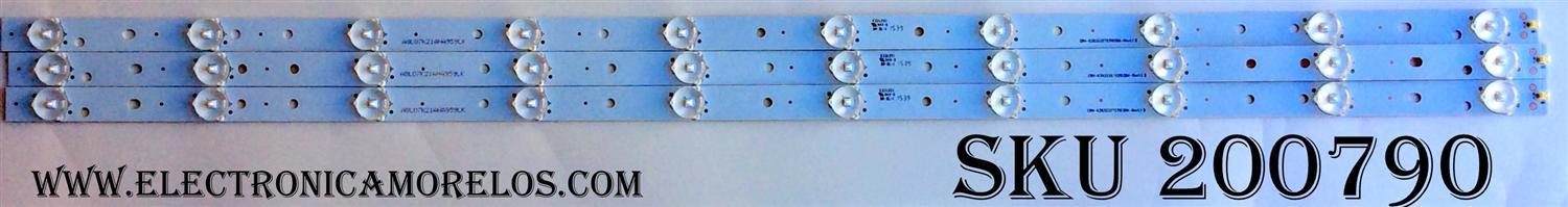 KIT DE LED PARA TV / SCEPTRE A8L07K21AHA959LK (3 PZAS.) / CRH-K393535T031038A-Rev1.1 B / MODELO E40 CRBV93CE / PANEL CN40HA701	