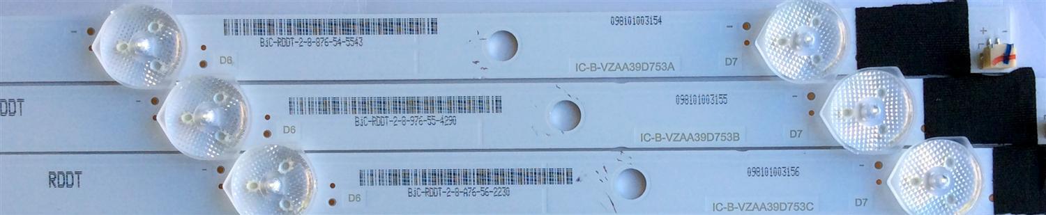 KIT DE LED´S PARA TV (3 PIEZAS) / VIZIO IC-B-VZAA39D753 / IC-B-VZAA39D753A / IC-B-VZAA39D753B / IC-B-VZAA39D753C / 98101003156 / 98101003155 / 98101003154 / PANEL T390XVN01.0 / MODELOS D39HN-D0 / D39HN-E0 LAUAVLBS - Imagen 3
