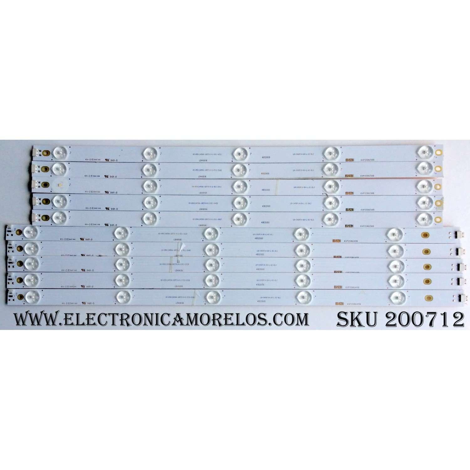 KIT DE LED PARA TV (10 PIEZAS) / HITACHI LB49006 / 49D2000 / KHP2O0650B / LB-C490F14-E4-L-G1-DL1 / LB-C490F14-E4-L-G1-DL2 / PANEL C490F14-E6-L / MODELOS LE49A509 / LE49A6R9