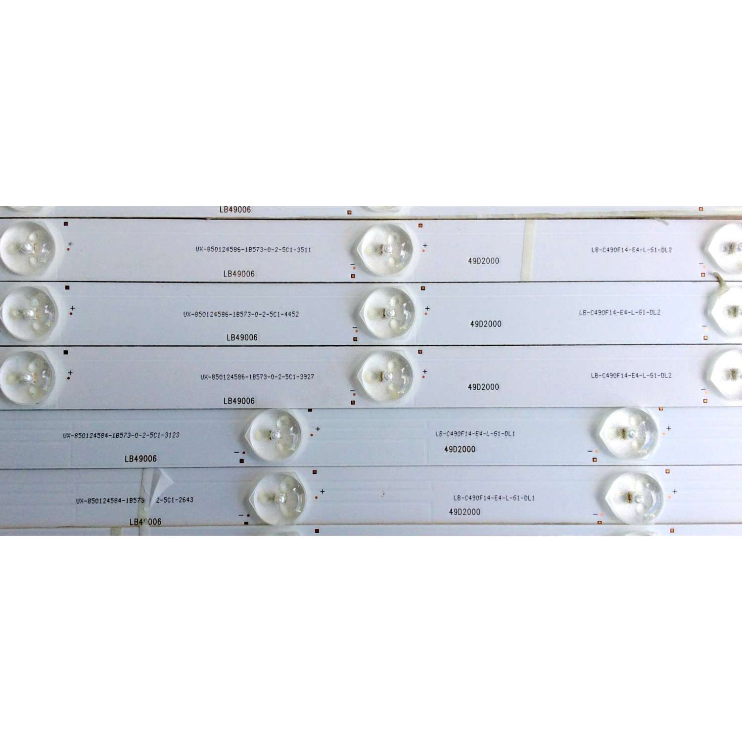 KIT DE LED PARA TV (10 PIEZAS) / HITACHI LB49006 / 49D2000 / KHP2O0650B / LB-C490F14-E4-L-G1-DL1 / LB-C490F14-E4-L-G1-DL2 / PANEL C490F14-E6-L / MODELOS LE49A509 / LE49A6R9 - Imagen 3