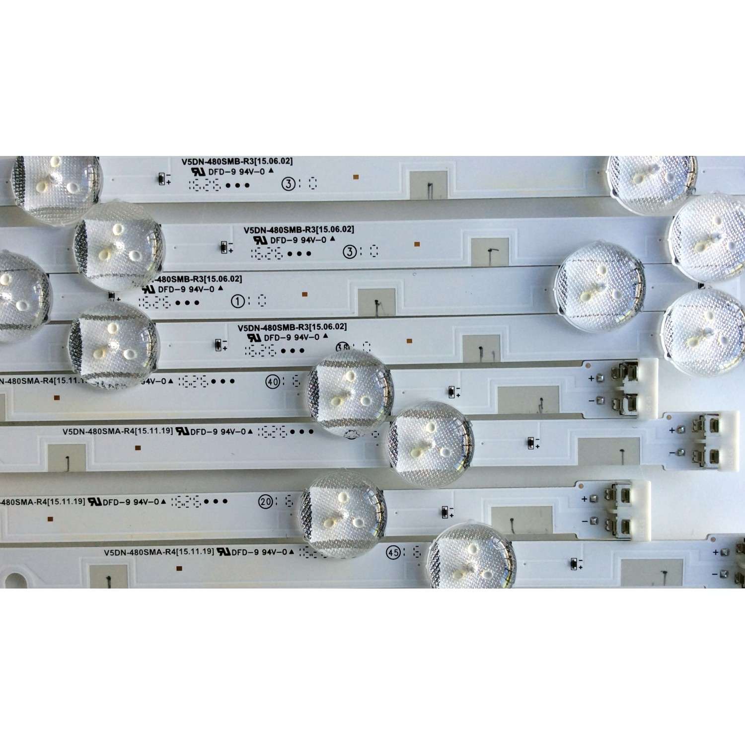 KIT DE LEDS PARA TV SAMSUNG ORIGINAL 8 PIEZAS / NUMERO DE PARTE 37296A / 37297A / LM41-00120P / LM41-00120Q / V5DN-480SMB-R3 / V5DN-480SMA-R4 / 2015 SVS48 FCOM FHD DOE A / 2015 SVS48 FCOM FHD DOE A / LM41-00150A / LM41-00149A / MODELOS UN48J62 / UN48J50 - Imagen 4