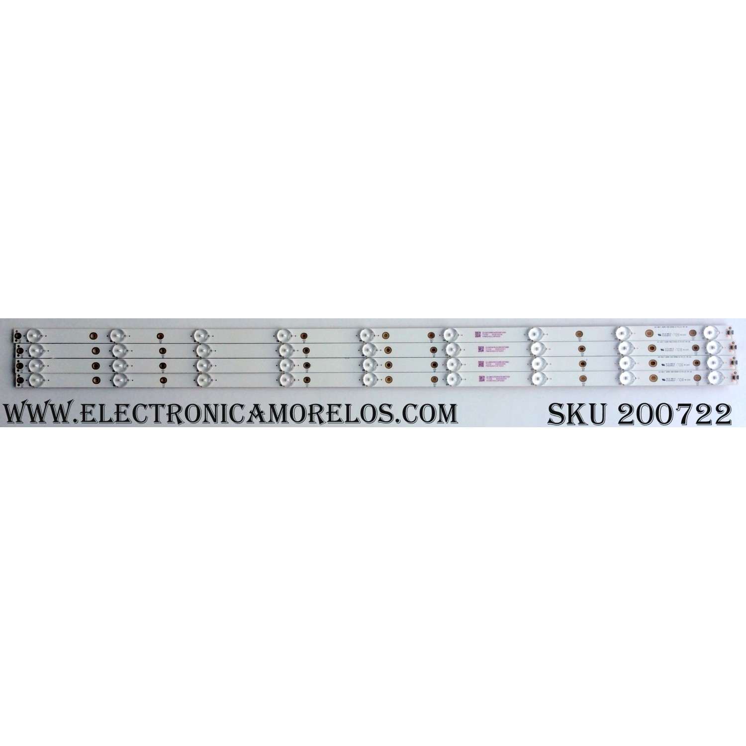 KIT DE LED'S PARA TV VIZIO ((4 PIEZAS)) / NUMERO DE PARTE PHHG4013F40S / 210BZ09D043535F08D / GJ-2K17 D2P5-400-D409-V1-Pitch / PANEL TPT400LA-HN02.S REV:S801U / MODELO D40F-E1 / D40F-E1 LTTEVVAT