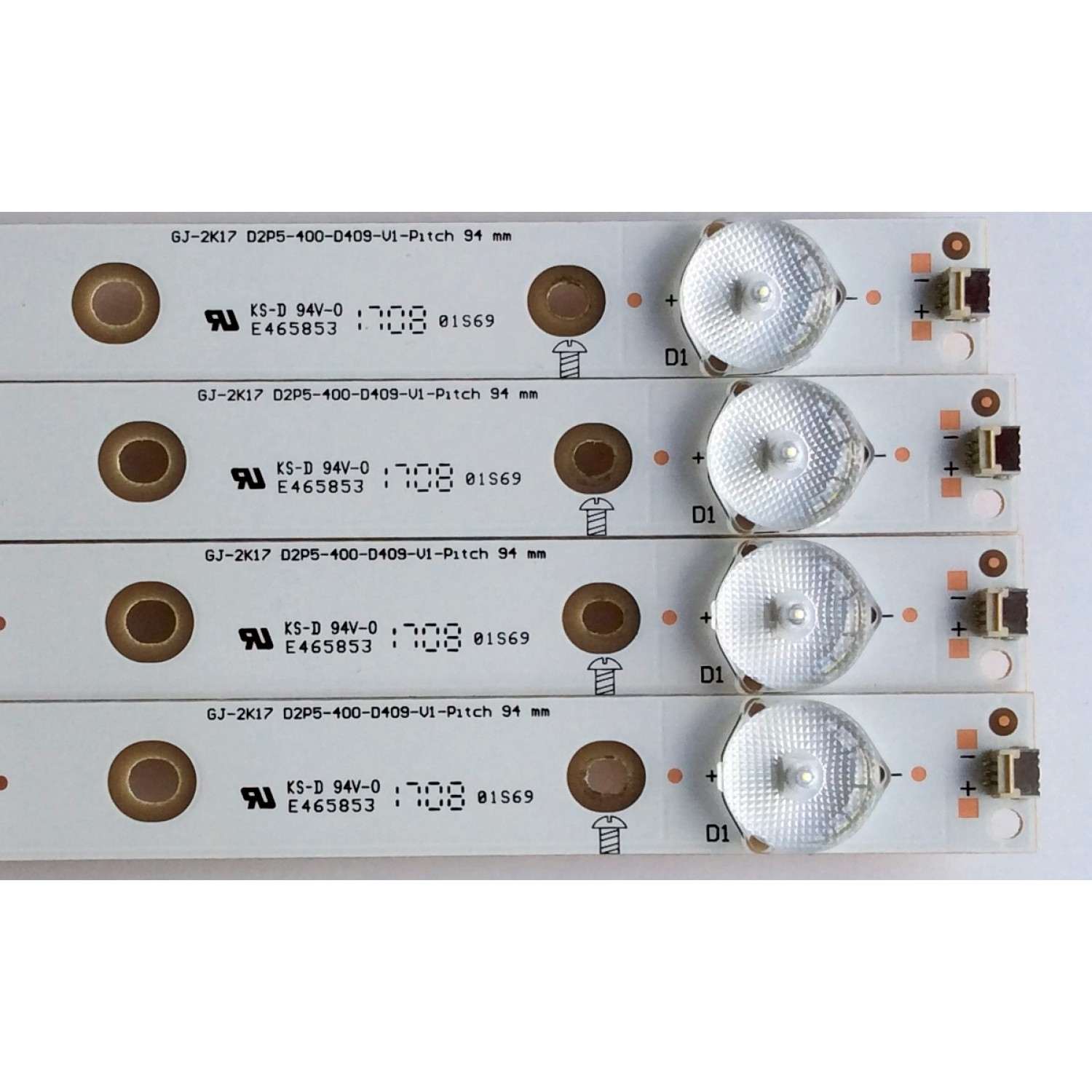 KIT DE LED'S PARA TV VIZIO ((4 PIEZAS)) / NUMERO DE PARTE PHHG4013F40S / 210BZ09D043535F08D / GJ-2K17 D2P5-400-D409-V1-Pitch / PANEL TPT400LA-HN02.S REV:S801U / MODELO D40F-E1 / D40F-E1 LTTEVVAT - Imagen 3