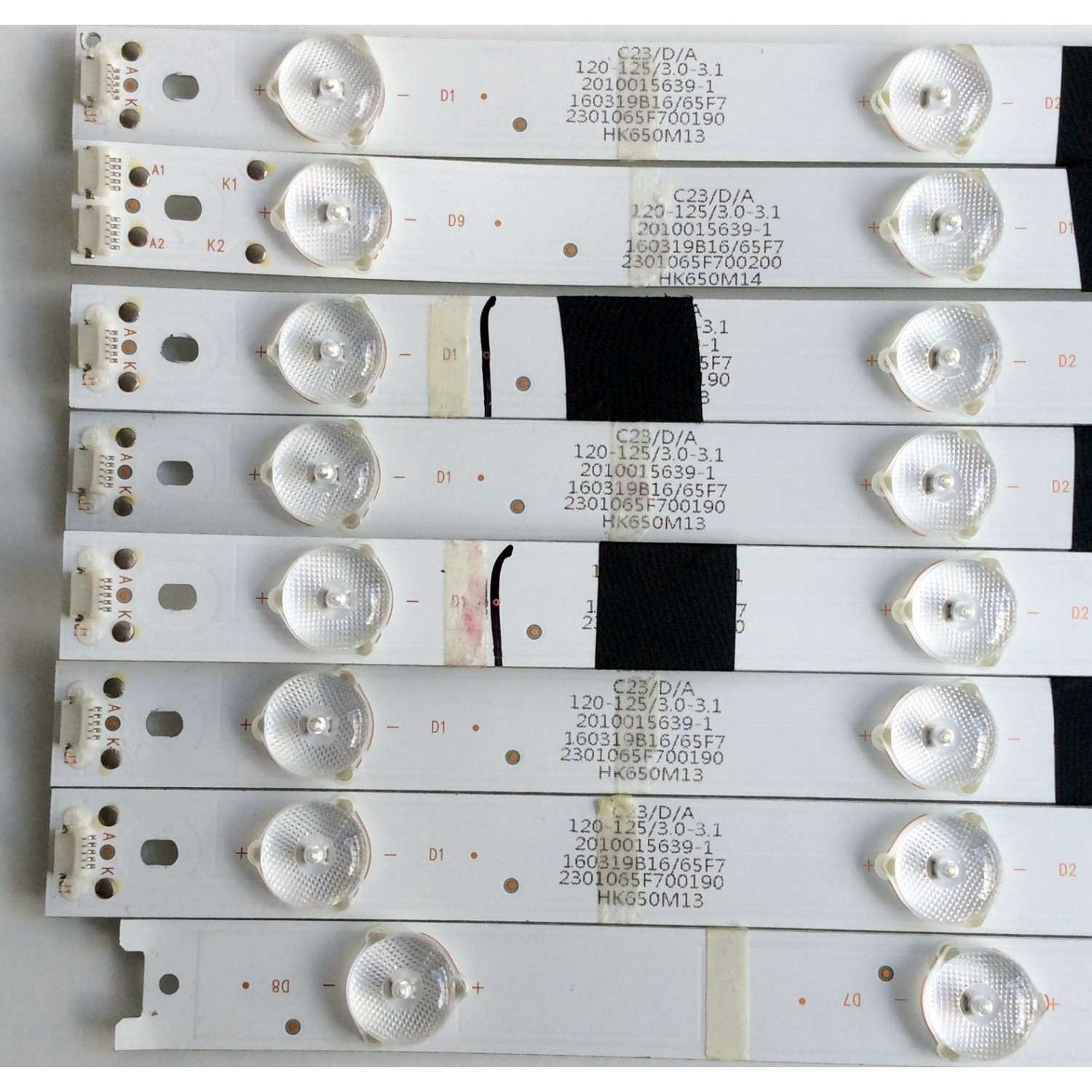 KIT DE LED PARA TV / HITACHI HK65D08A-ZC21AG-04 (8 PZAS.) / 303HK650039 / 120-125/3.0-3.1 / 2301065F700190 / HK650M13 / MODELO 65L6	 - Imagen 3