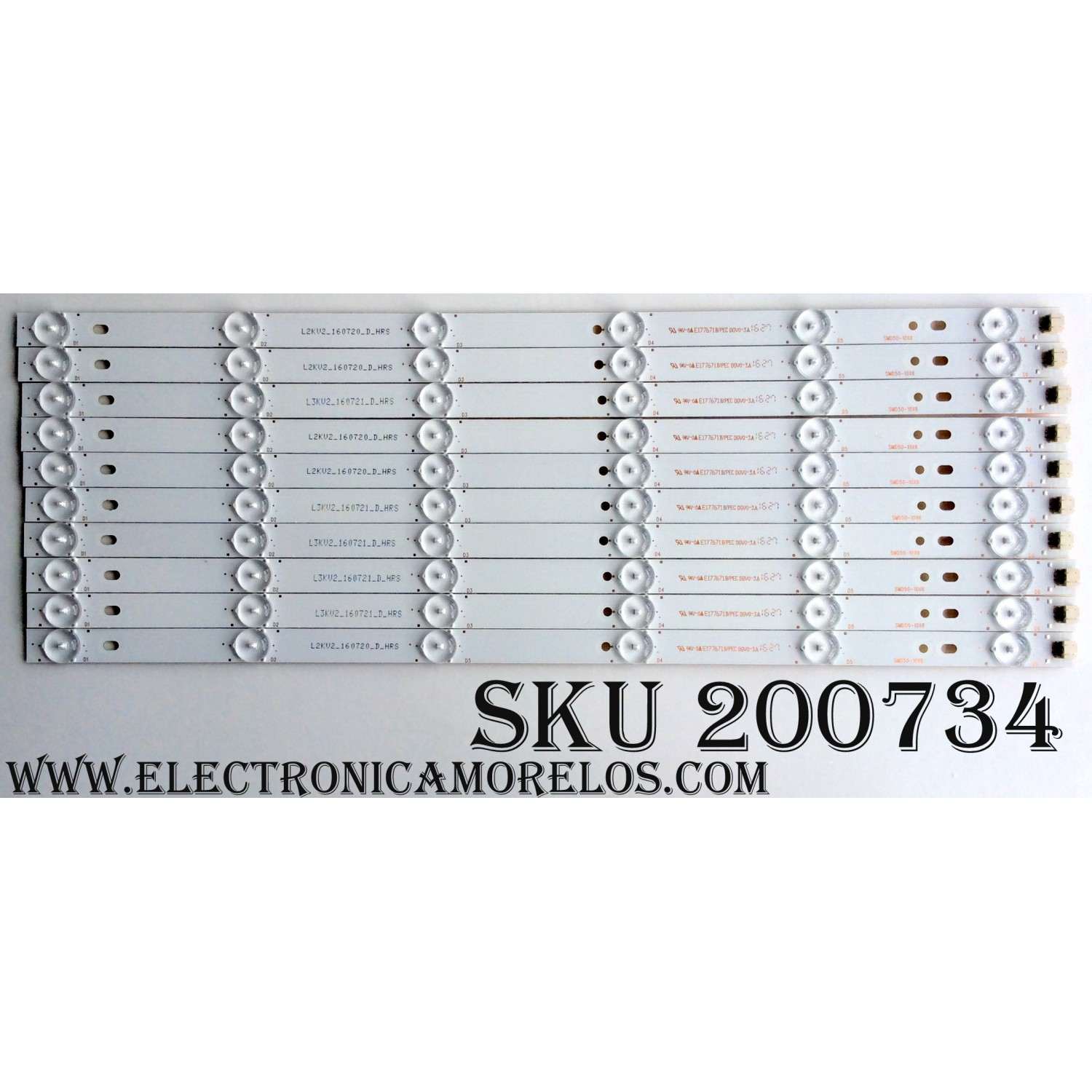 KIT DE LED PARA TV / PROSCAN L2KV2_160720_D_HRS / E177671B/PEC DGV0-3A / SMD-10X6 / MODELO PLDED5069 / PANEL V500HJ1-PEB REV.C7	