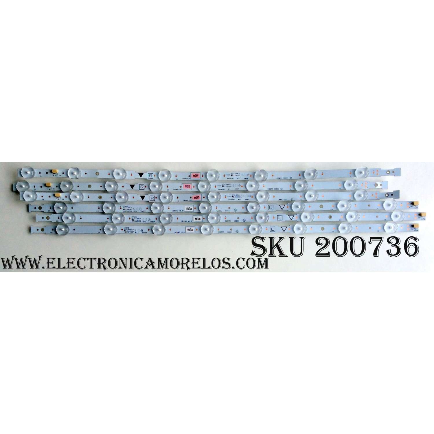 KIT DE LED PARA TV / MAGNAVOX UDULEDLXT007/UDULEDLXT008 ( 6 PZAS ) / UDULED0GS062/UDULED0GS061 / LB50060 V0_02 / E213009 / PANEL U6AU2XH / MODELO 50MV376Y/F7 DS1
