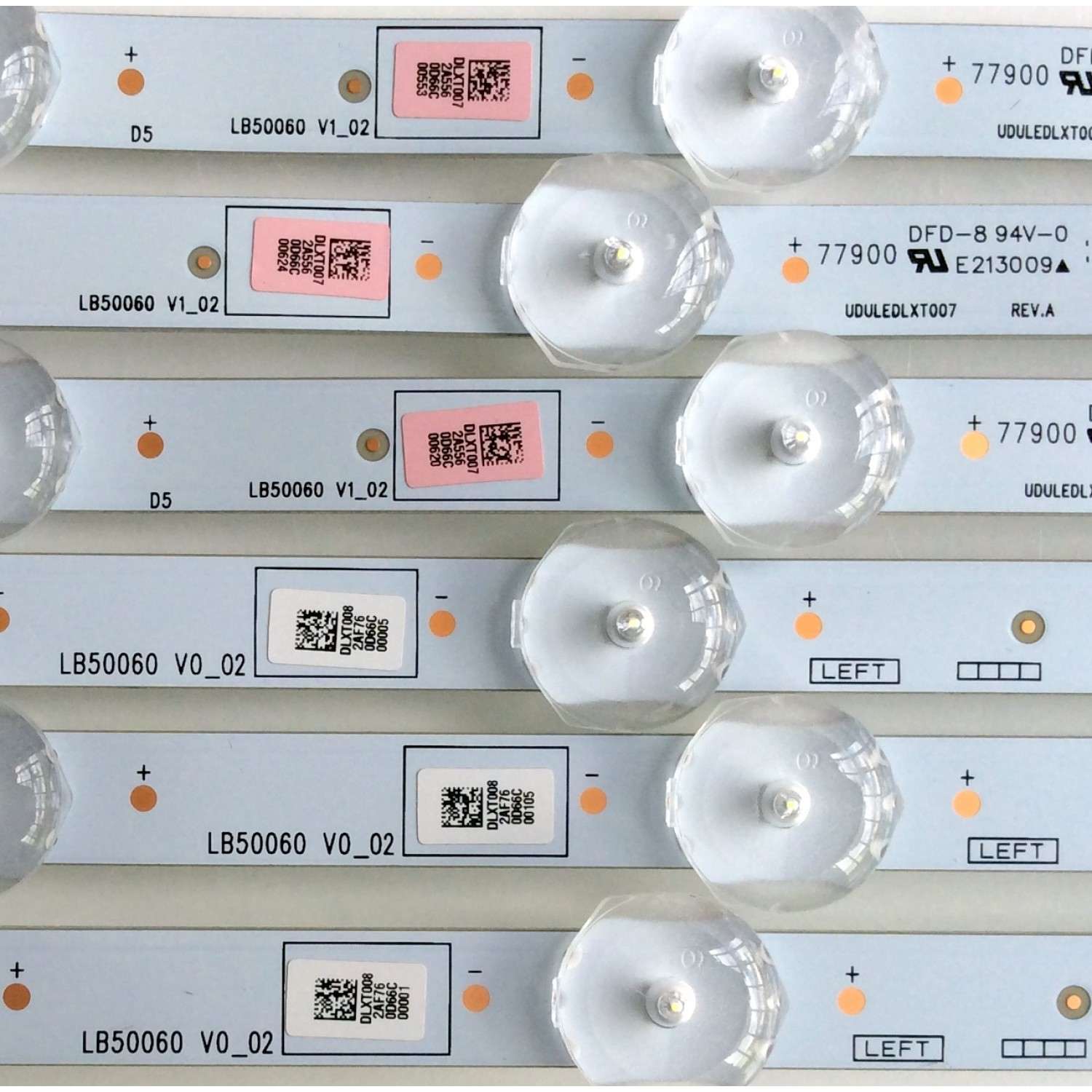 KIT DE LED PARA TV / MAGNAVOX UDULEDLXT007/UDULEDLXT008 ( 6 PZAS ) / UDULED0GS062/UDULED0GS061 / LB50060 V0_02 / E213009 / PANEL U6AU2XH / MODELO 50MV376Y/F7 DS1 - Imagen 5