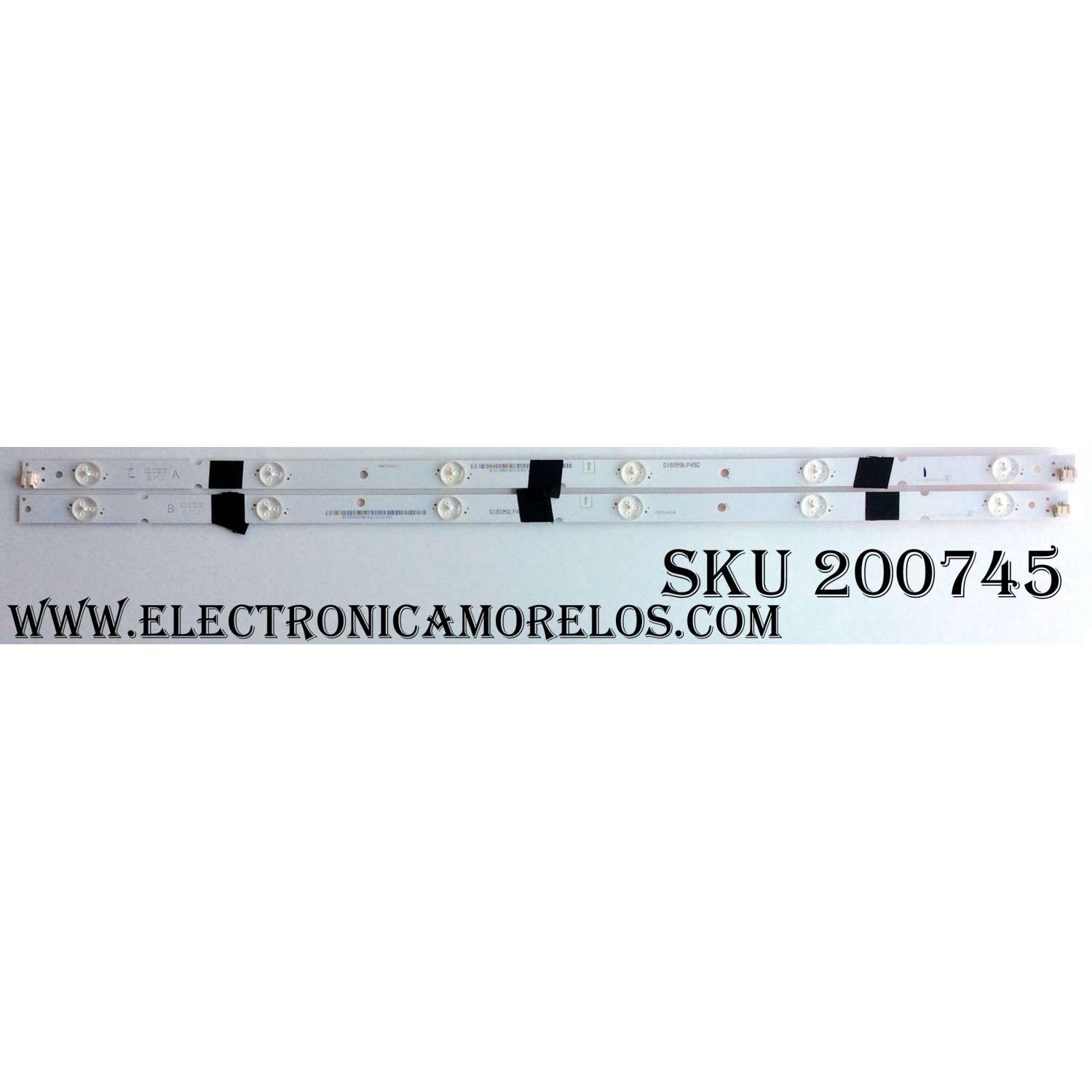 KIT DE LEDS PARA TV VIZIO 2 PIEZAS ORIGINAL / NUMERO DE PARTE IC-C-VZAA32D491A / IC-C-VZAA32D491B / IC-C-VZAA32D491 / G160M9LP45D / 098101122122 / 098101122121 / PANEL LCS320AN02-001 / MODELO D32H-C0