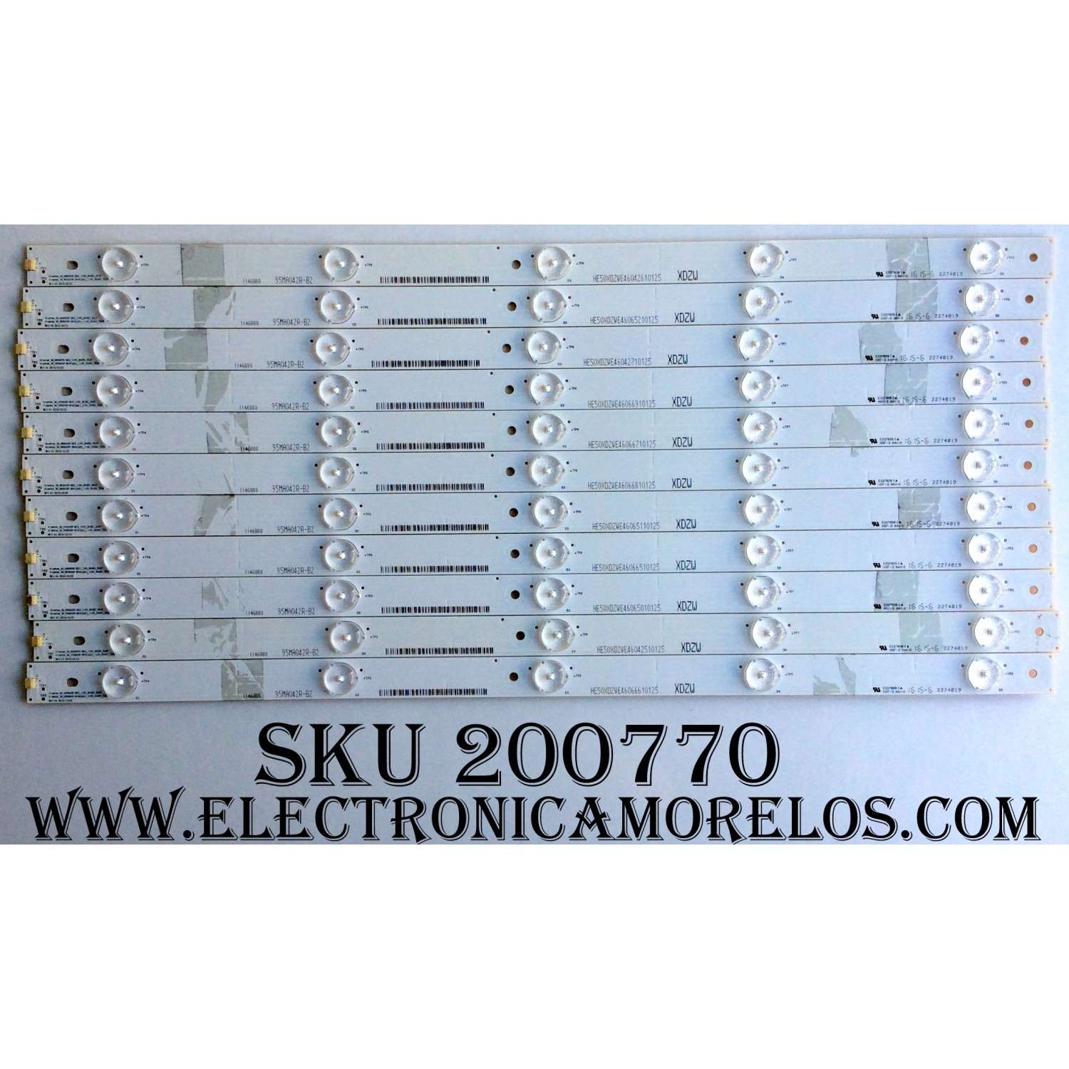 KIT DE LED´S PARA TV (11 PIEZAS) / SHARP 1146880 / 2274019 / HISENSE_50_HD500DF-B53_11x5x_3030c_5S1P / HISENSE_50_HD500DF-B54(020)_11x5x_3030c_5S1P / PANEL HD500DF-B54(020)\T1\B1\S28\GM\ROH / MODELO LC-50N4000U