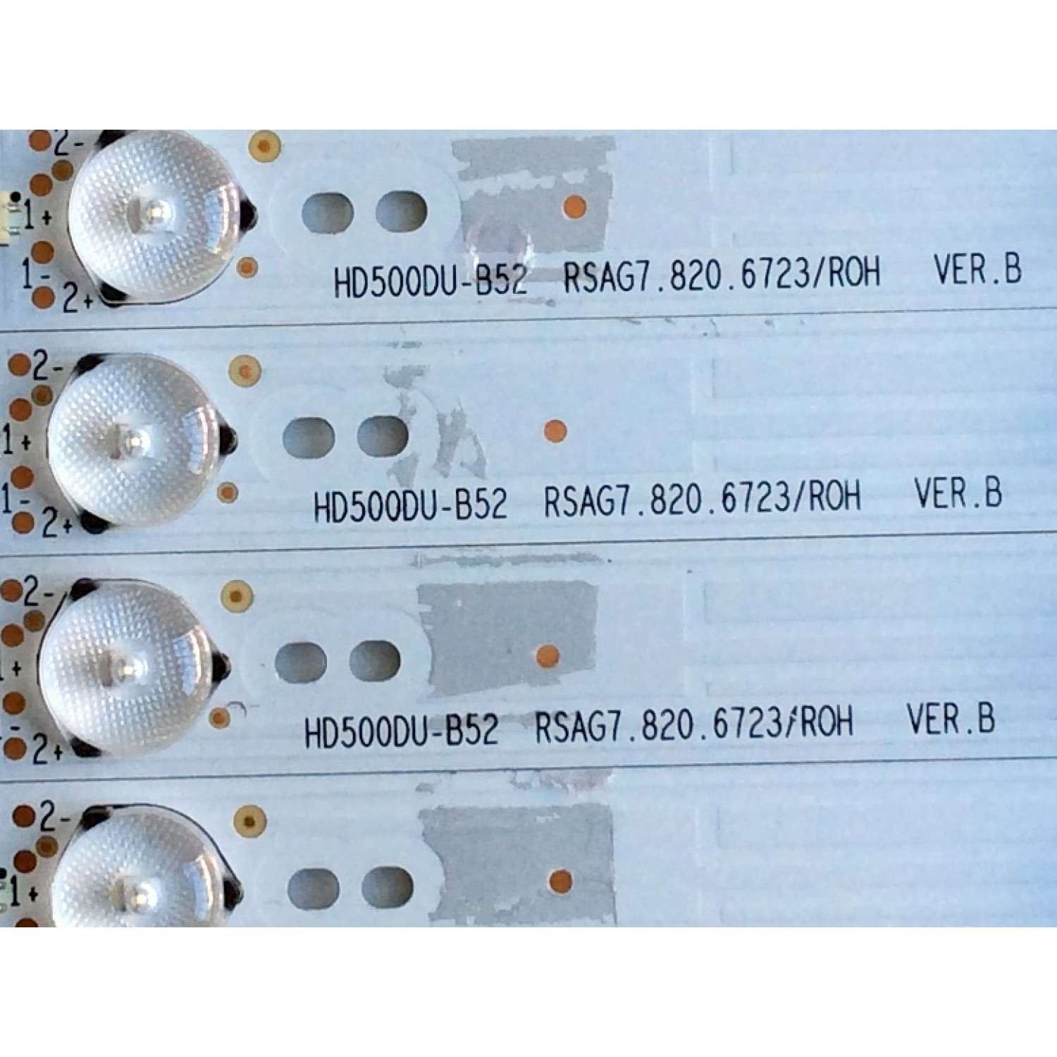 KIT DE LED'S PARA TV HISENSE (11 PIEZAS) / NUMERO DE PARTE HD500DU-B52 / RSAG7.820.6723/ROH VER.B / PANEL'S HD500DU-B52(100)\S0\GM\ROH / HD500DU-B52(100) / MODELOS LC-50N6000U / 50H6D - Imagen 3