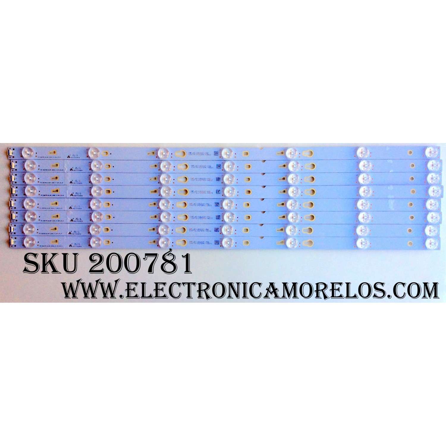 KIT DE LED'S PARA TV TCL (8 PIEZAS) / NUMERO DE PARTE TOT_55D2700_UD_8X7_3030C_V1 / YHA-4C-LB3207-YH2 / 006-PK1K3465A / 30355006212E / T0T_55D2700_UD_8X7_3030C_V1 / PANEL LVU550CS0T E1 / MODELO 55US57 / 55US57TGAA