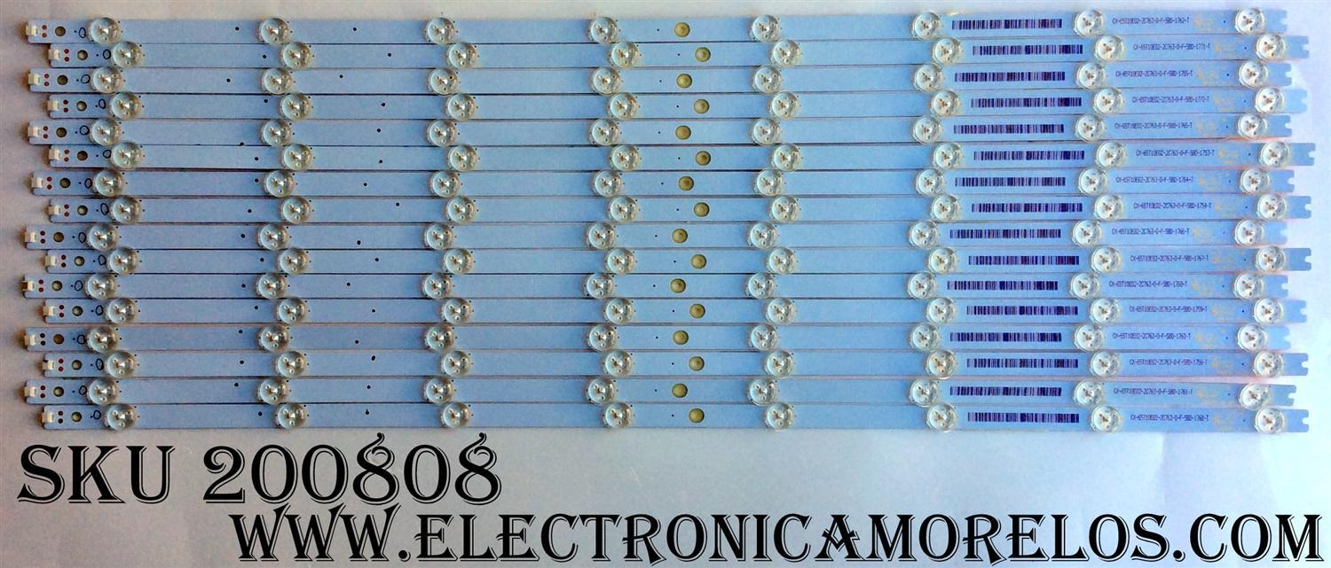 KIT DE LED'S PARA TV INSIGNIA (12 PIEZAS) / NUMERO DE PARTE LBM650M0601-IX-1(HF)(O)(R) / LBM650M0501-IW-1(HF)(O)(L) / 210BZ06DRB33LBP09E / 210BZ06DRB33LBP09E / 210BZ05D0B33LBP00E / 006014 / PANEL TPT650WR-QUBF70.K REV:SNWP0V / MODELO NS-65DF710NA21