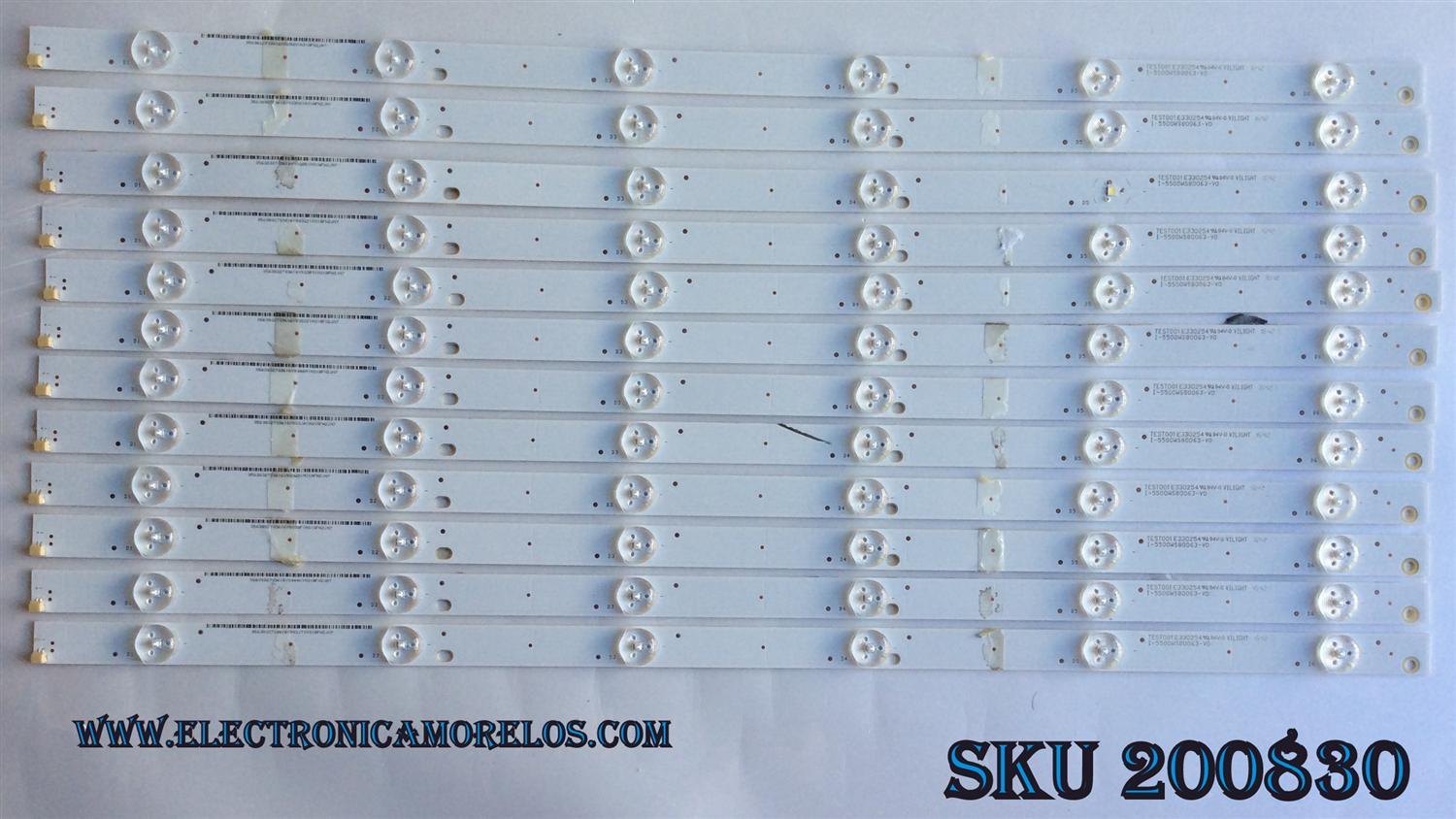 KIT DE LED PARA TV / VIZIO 056.38027.036 / TEST001E330254 / I-5500WS80063-V0 / MODELO D55h-E2 LWZ2VPBS / PANEL LSC550HN02.G01	