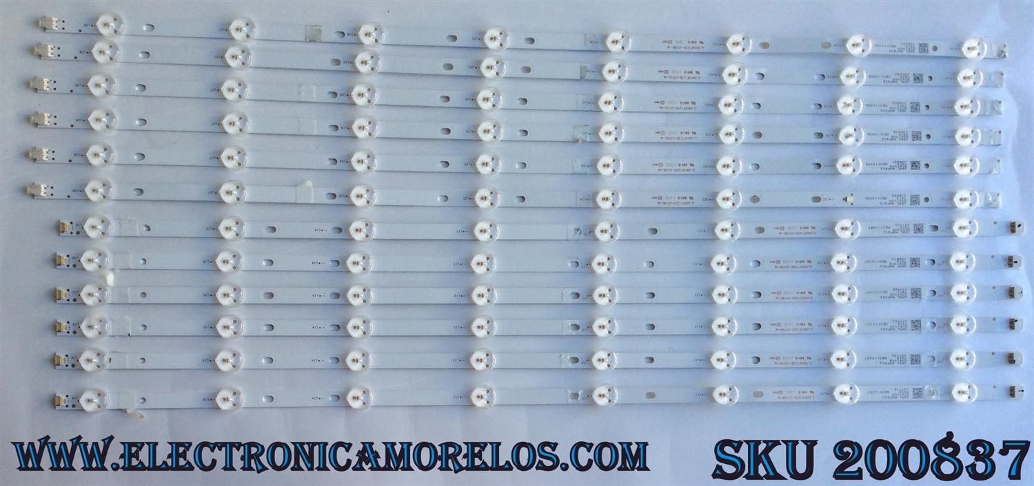KIT DE LED'S PARA TV / RCA (12 PIEZAS) / JL.D600F1235-031BL/JL.D600F1235-031BR / JL.D600F1235-031BR-M / JL.D600F1235-031BL-M / PANEL JE601R3HB3L / MODELO RLED6090 / RTU6050	
