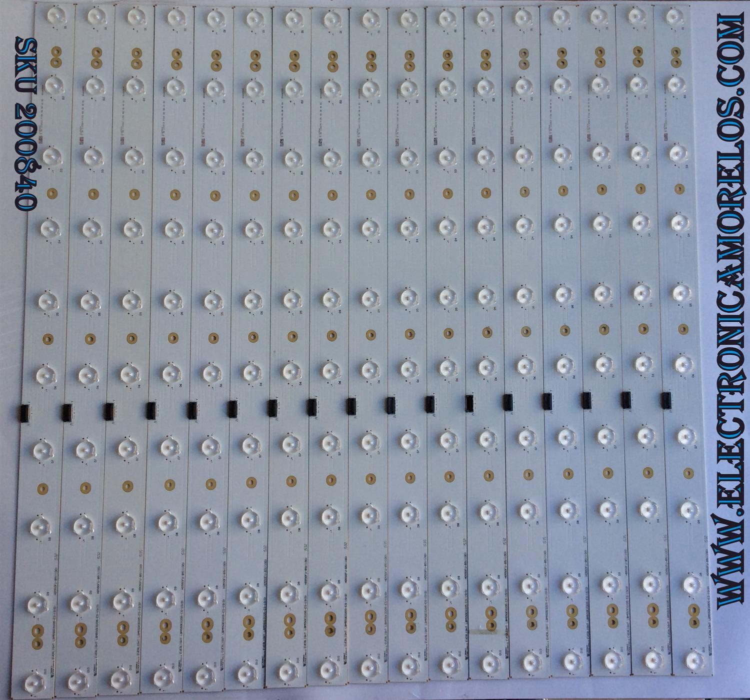 KIT DE LED PARA TV / HISENSE HD550FU-B51(100) (17 PZAS.) / LBM550E0205-ES-1S(0) / B064ZM35 / MODELO 55H9B2 / PANEL HD550FU-B51	