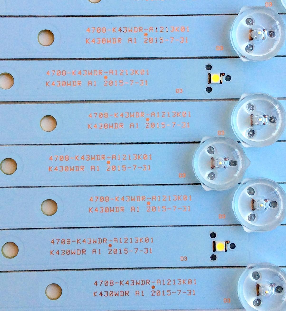 KIT DE LED PARA TV / TOSHIBA 4708-K43WDR-A1213K01 / K430WDR A1 / K430WDR15B002 / S-T270-Y4-R-Y30 RL / 471R1P53 / MODELO 43L310U Rev. B / PANEL T430HVN01.2	 - Imagen 2
