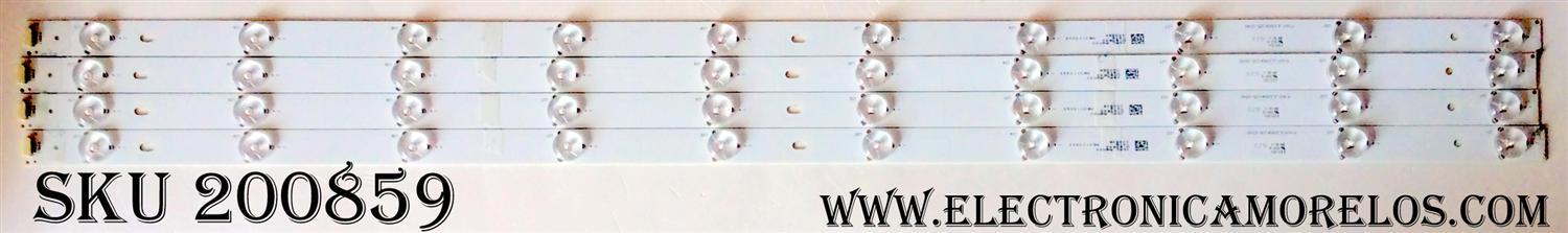 KIT DE LED'S PARA TV (4 PIEZAS) / RCA JL.D395A1235-031AS / AE0110323 / 01.JL.D395A1235-031AS / PANEL V400HJ6-PE1-CI-12V / MODELO SLD40HG45RQ
