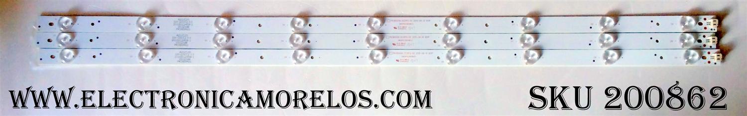 KIT DE LED PARA TV / PROSCAN PK385D09-ZC21FG-02 / 303PK385031 / 151121A6 / PK385M01 / MODELO PLDED3996A-E / PANEL LC390TA201 / XYD390BA01	