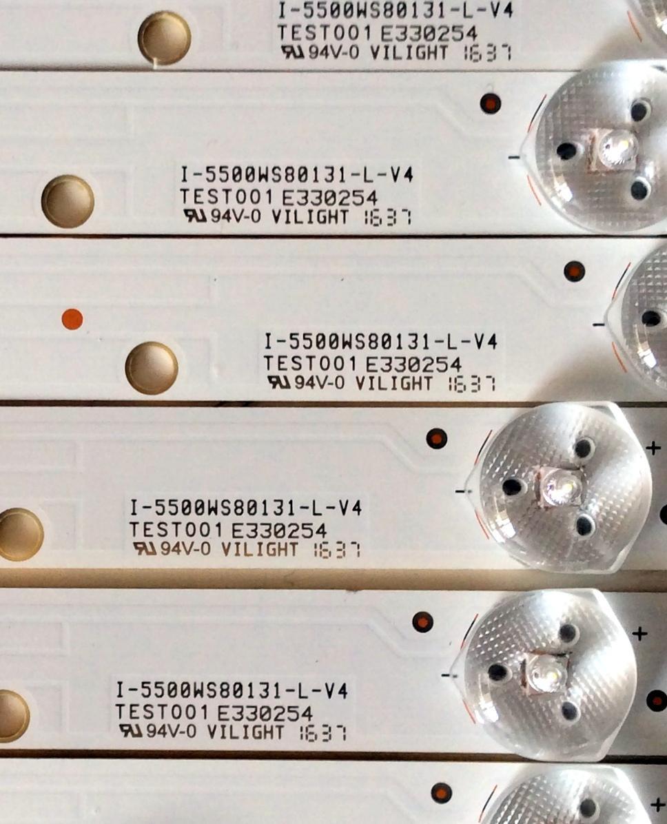 KIT DE LED'S PARA TV / VIZIO (12 PZAS.) / NUMERO DE PARTE / I-5500WS80131 / I-5500WS80131-R-V4 / I-5500WS80131-L-V4 / TEST001 E330254 / MODELO E55-E2 LWZQVIBS / PANEL LSC550FN11-801	 - Imagen 4