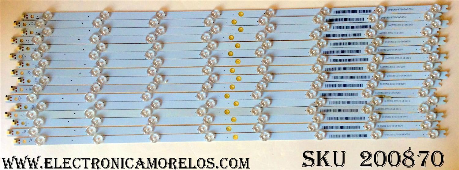KIT DE LED'S PARA TV RCA (14 PIEZAS) / NUMERO DE PARTE D75030801AM-S / JJ-0667-D75030801AM-S 200320 / E486558 / TV23010301 / M196A3W47H2 / 200413JA4 / PANEL HV750QUBN9D / MODELO RNSMU7536